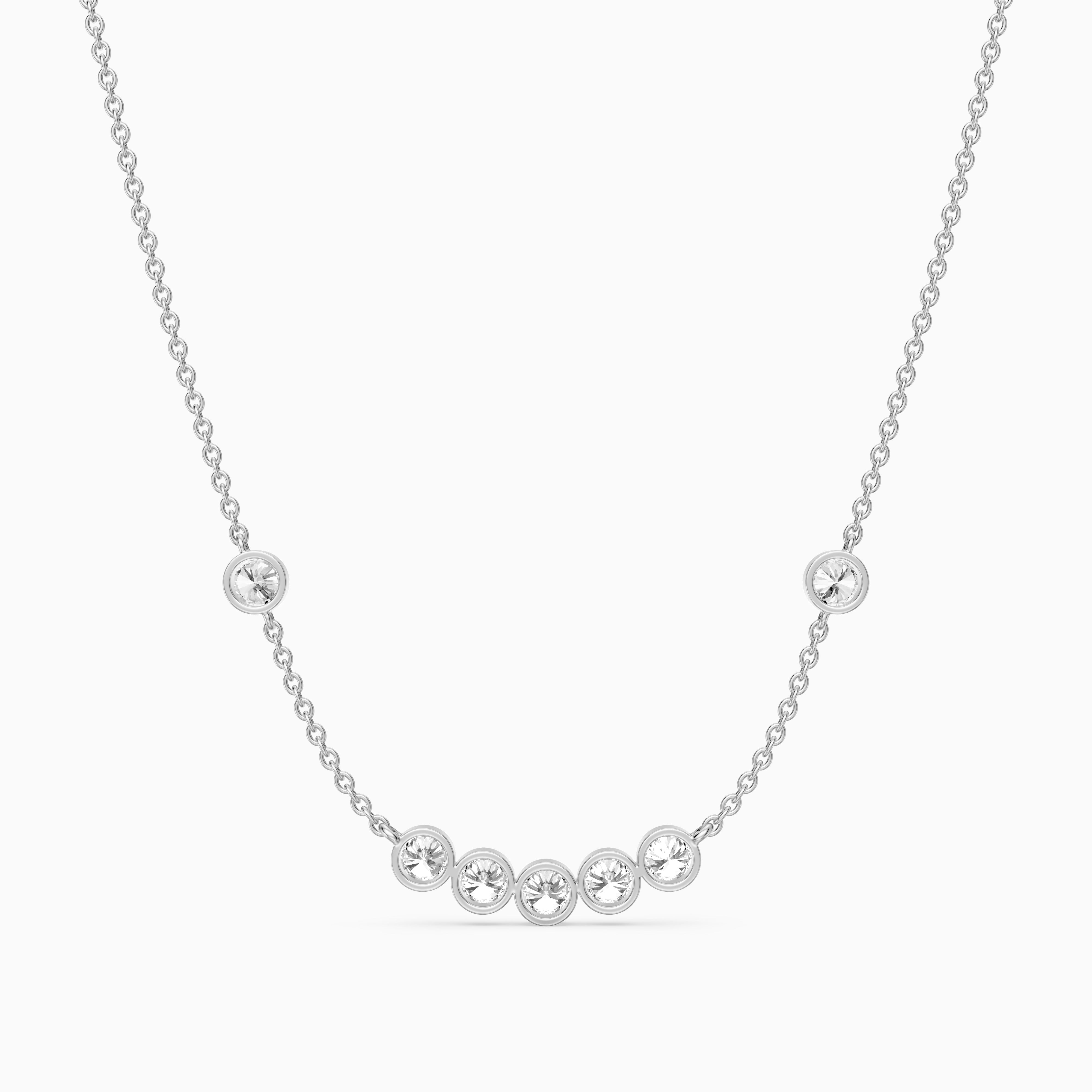 Amalia Round Lab Grown Diamond Station Necklace