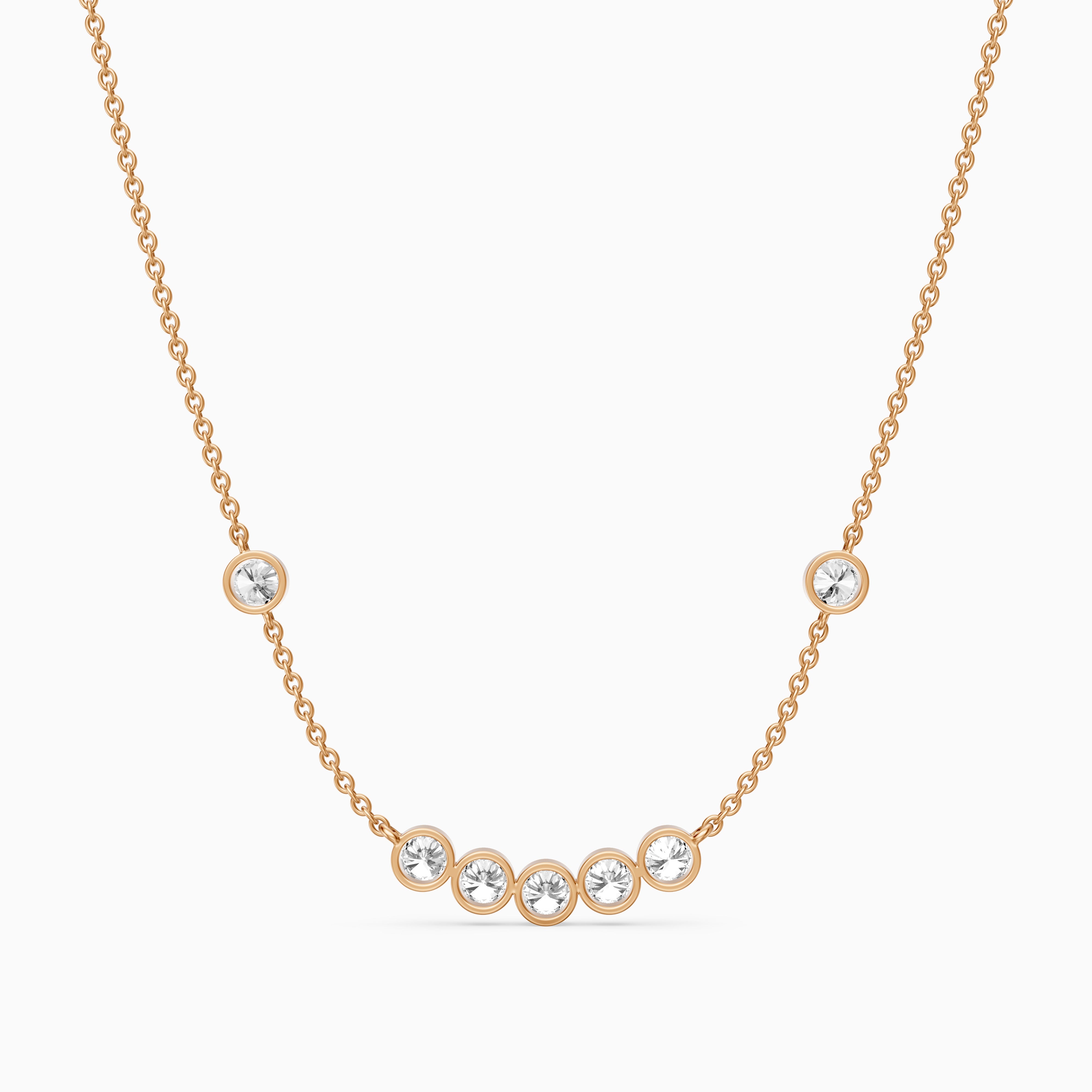 Amalia Round Lab Grown Diamond Station Necklace