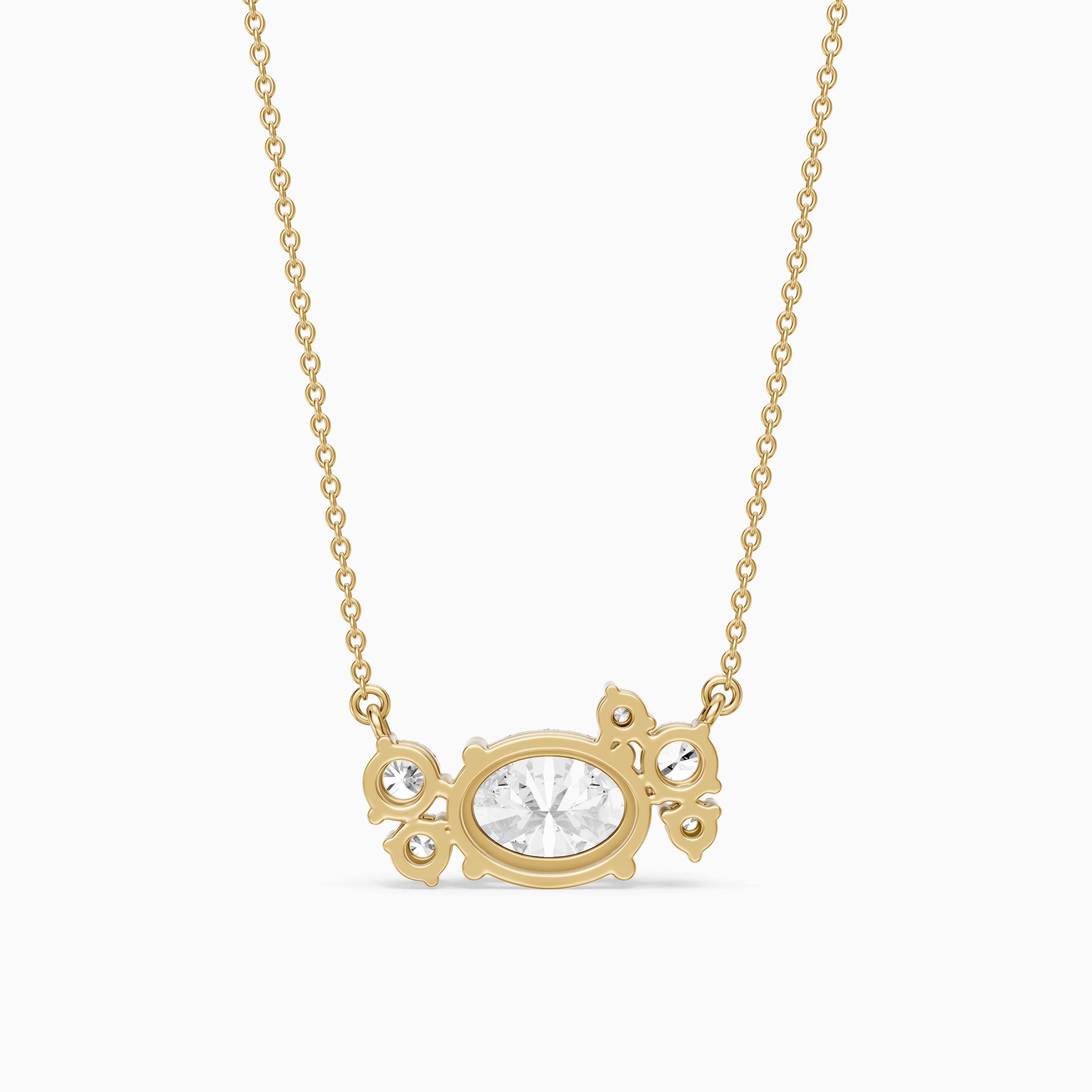 Anais Oval and Round Lab Grown Diamond Cluster Necklace