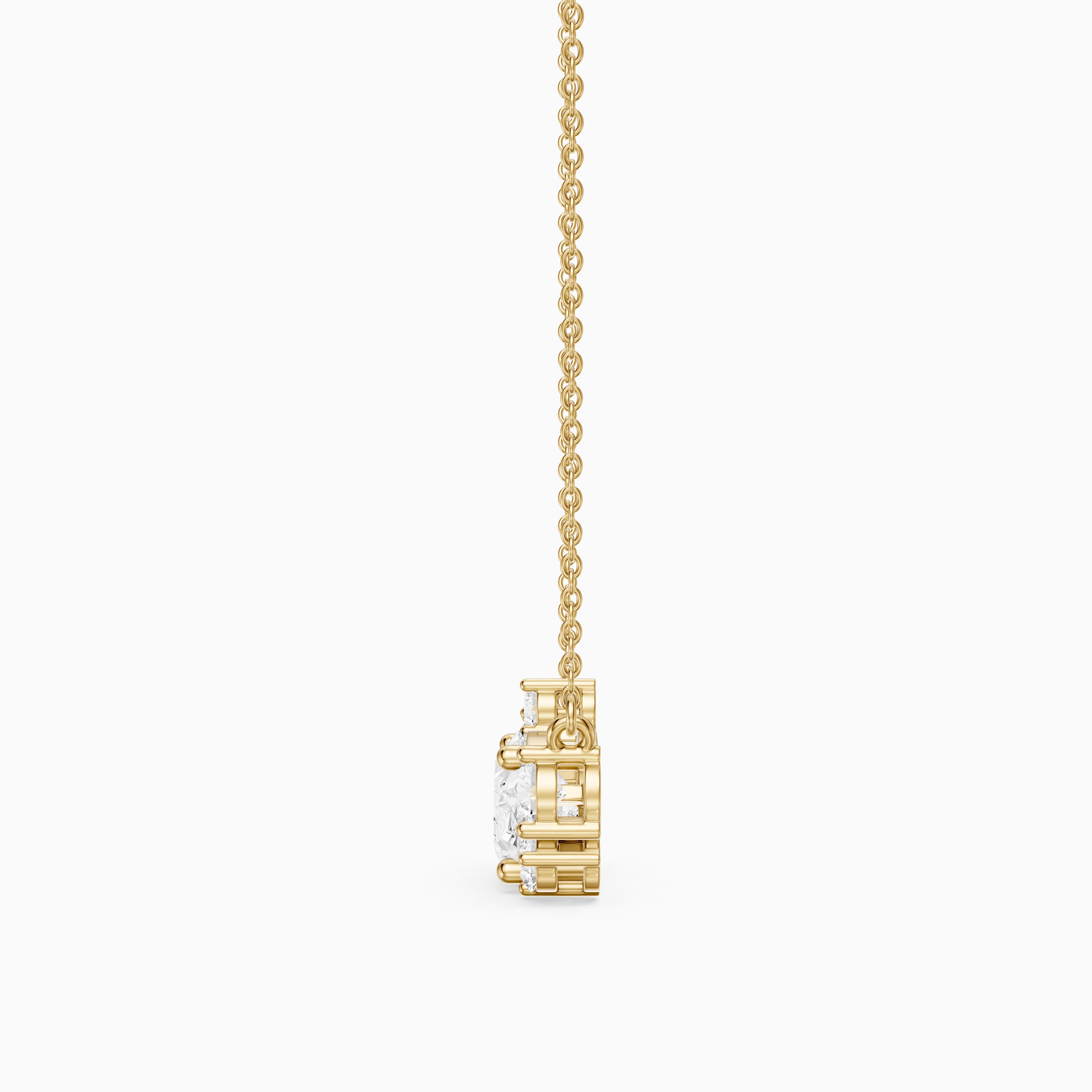 Anais Oval and Round Lab Grown Diamond Cluster Necklace