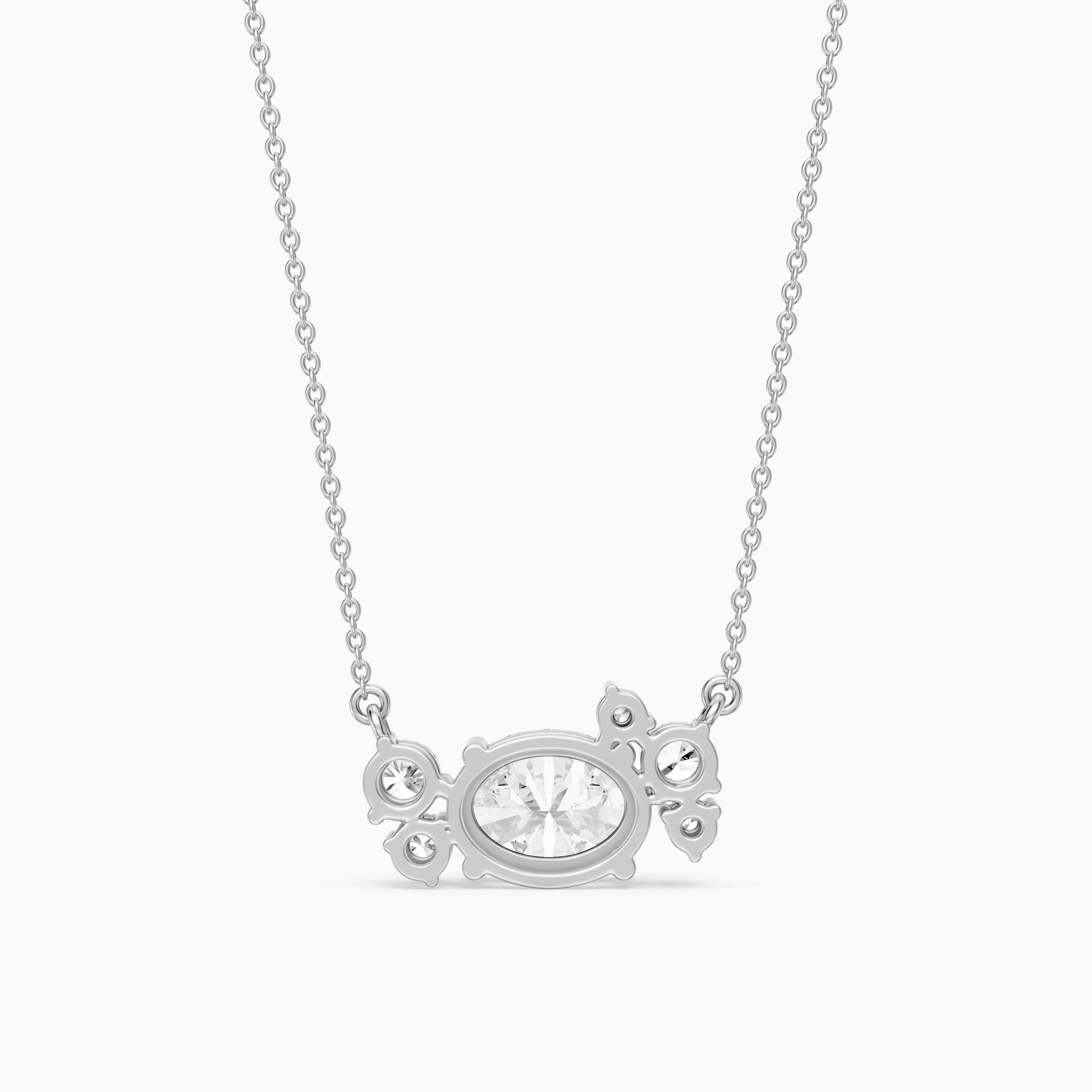 Anais Oval and Round Lab Grown Diamond Cluster Necklace