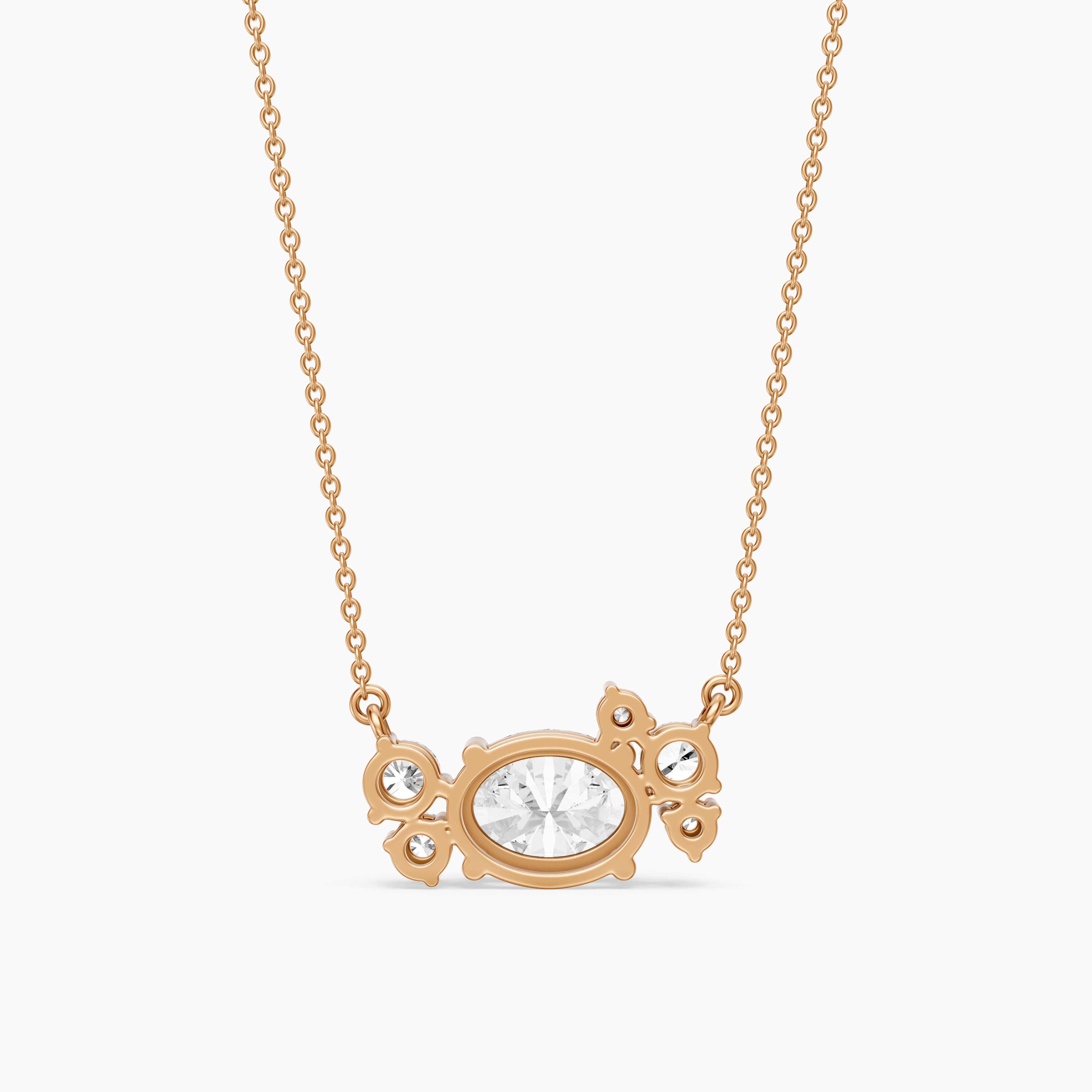 Anais Oval and Round Lab Grown Diamond Cluster Necklace
