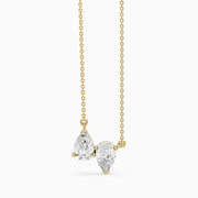Aria Pear Lab Grown Diamond Duo Necklace