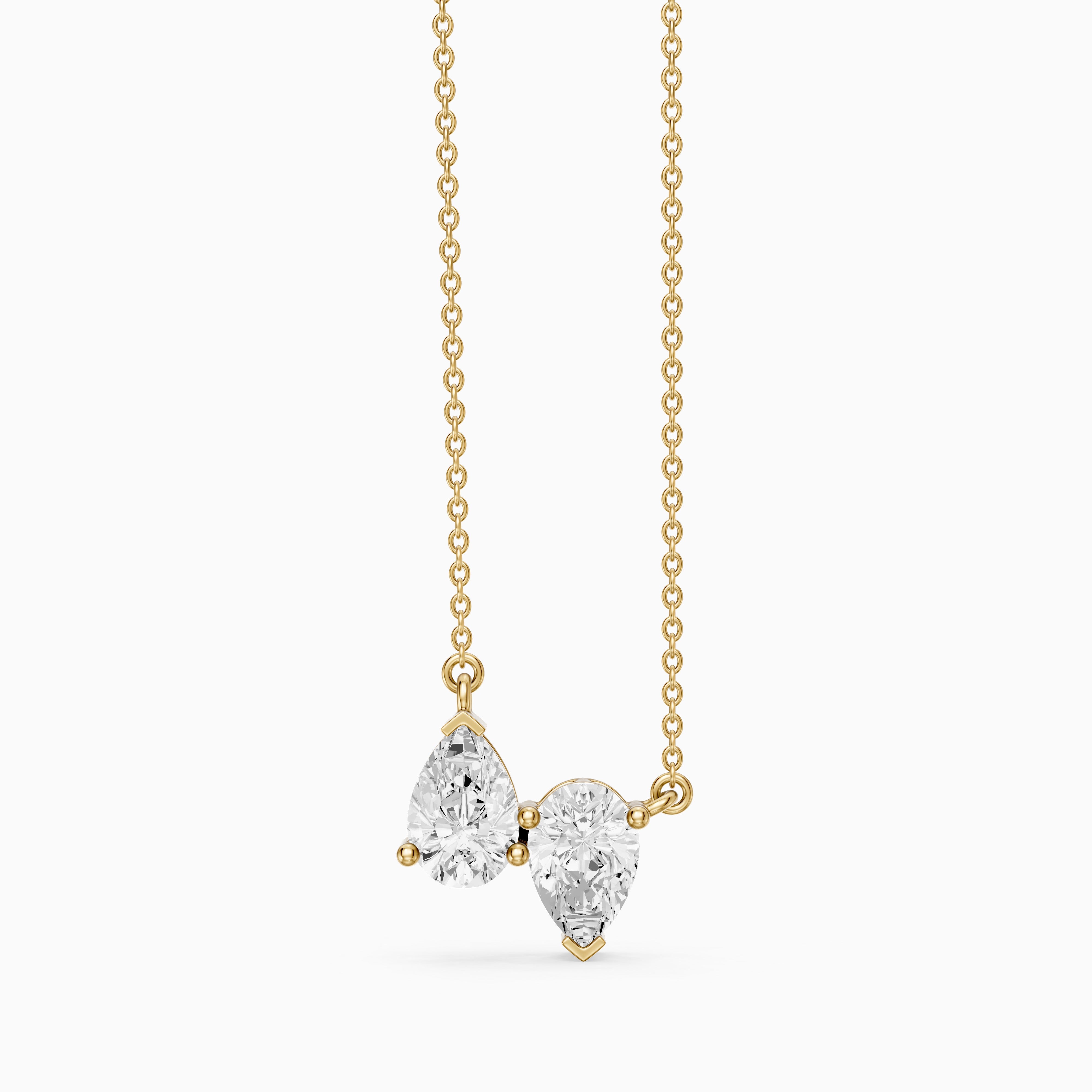 Aria Pear Lab Grown Diamond Duo Necklace