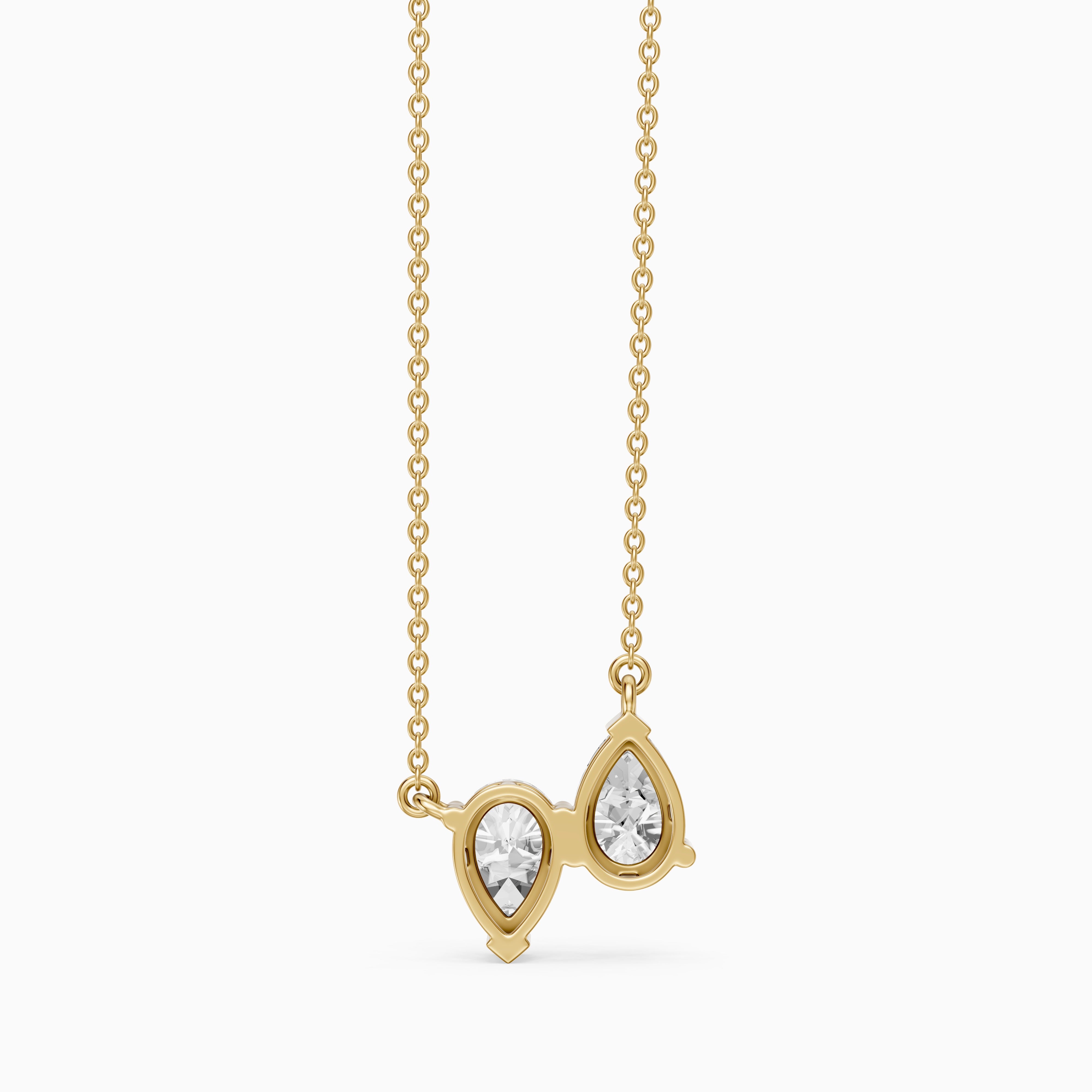Aria Pear Lab Grown Diamond Duo Necklace