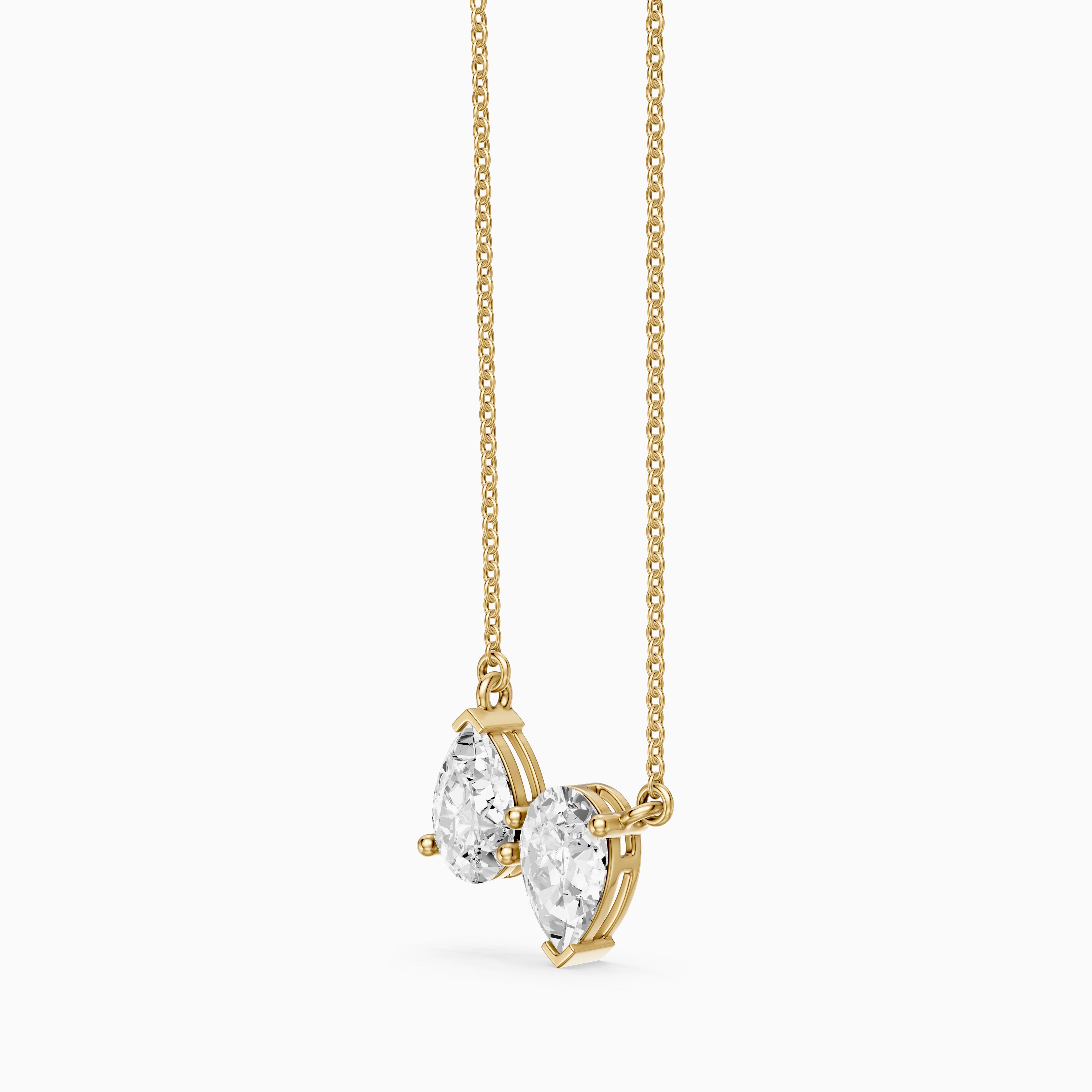 Aria Pear Lab Grown Diamond Duo Necklace