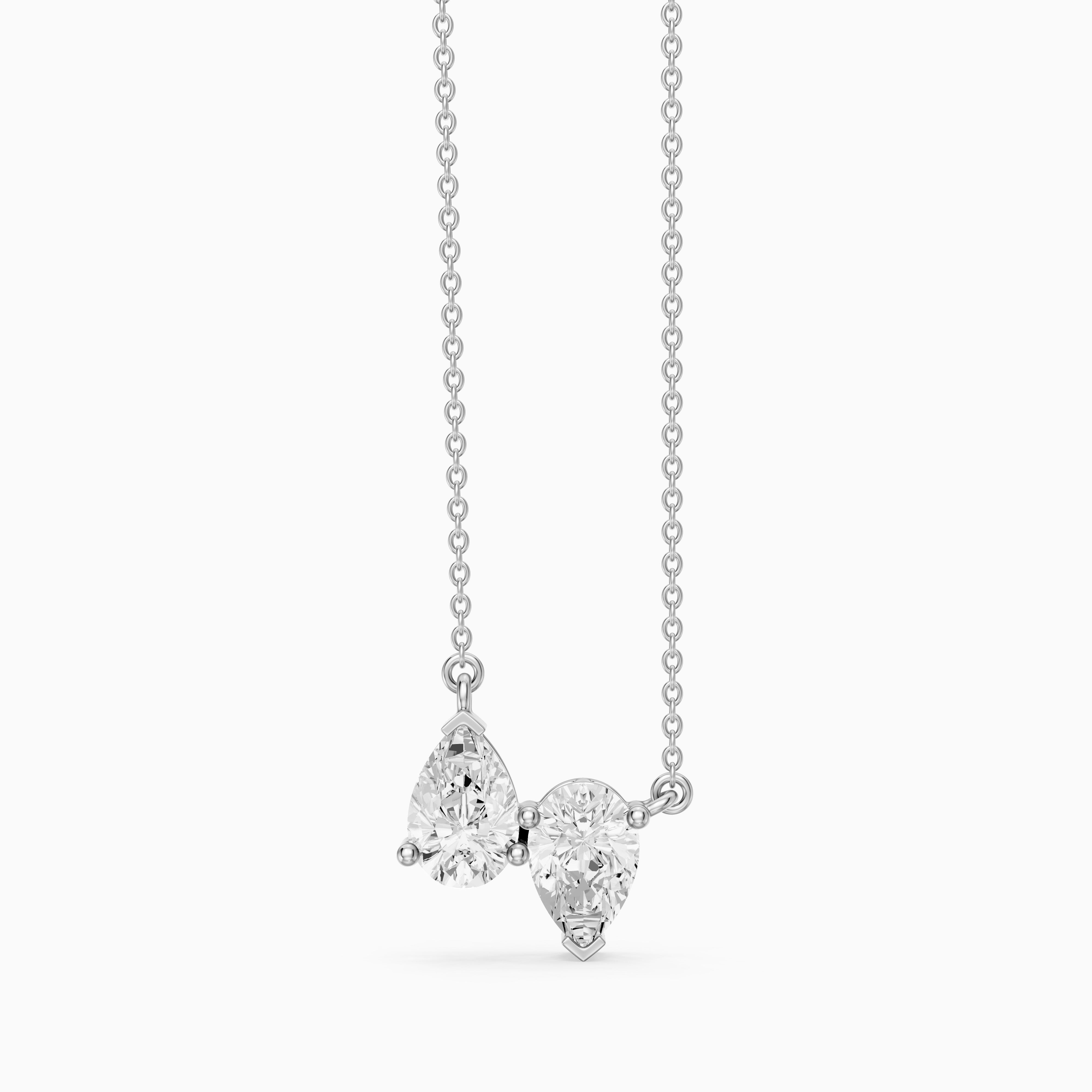 Aria Pear Lab Grown Diamond Duo Necklace