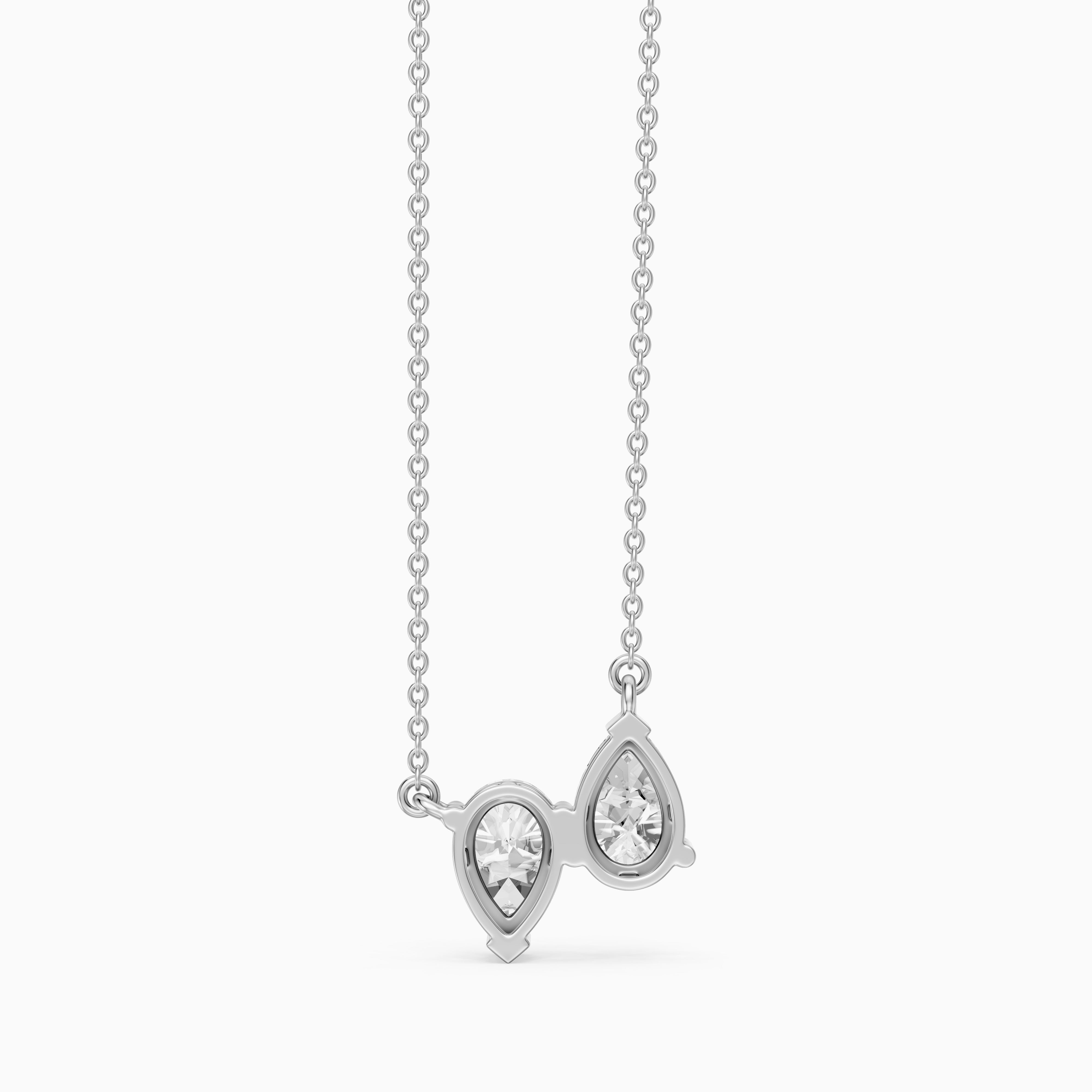Aria Pear Lab Grown Diamond Duo Necklace