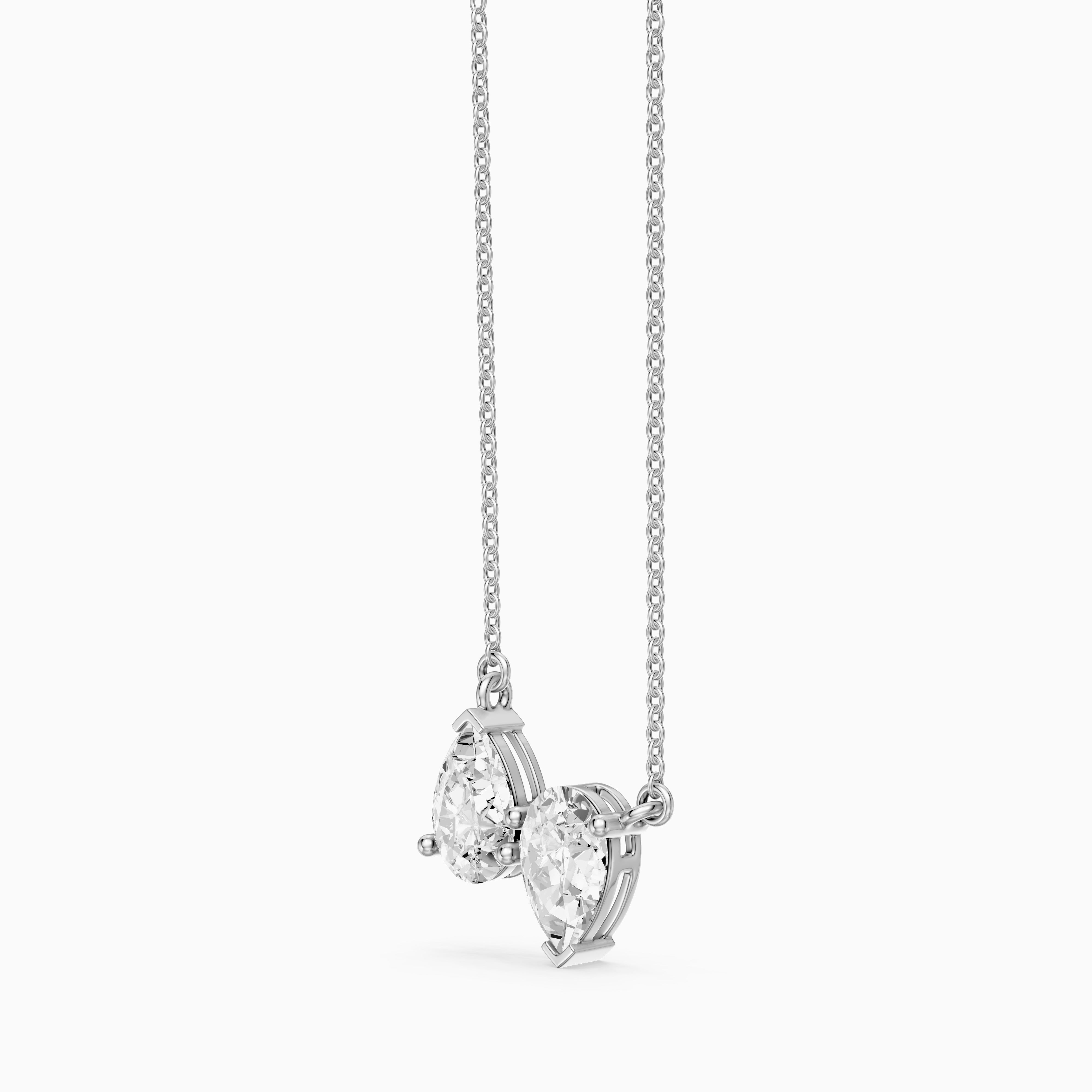 Aria Pear Lab Grown Diamond Duo Necklace