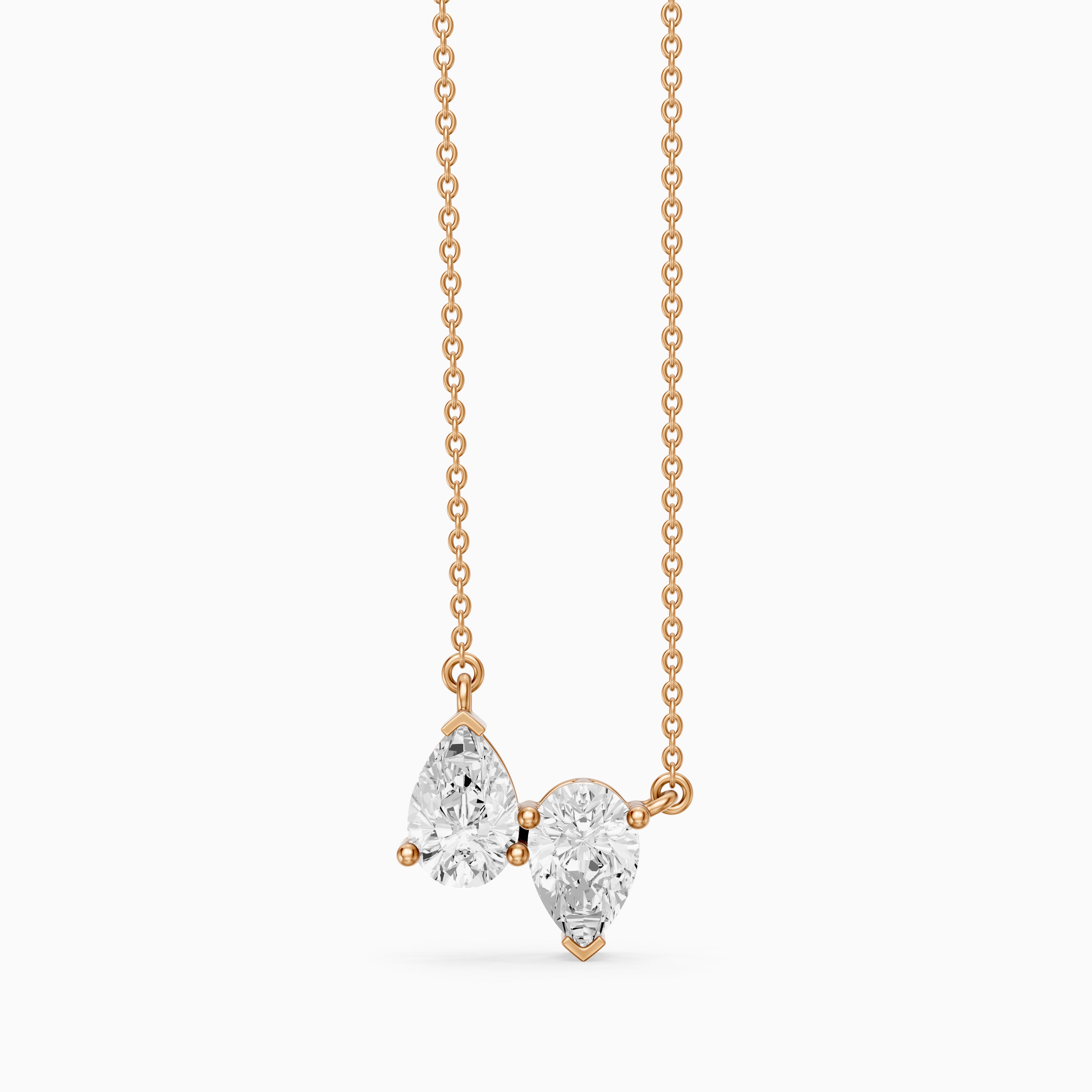 Aria Pear Lab Grown Diamond Duo Necklace