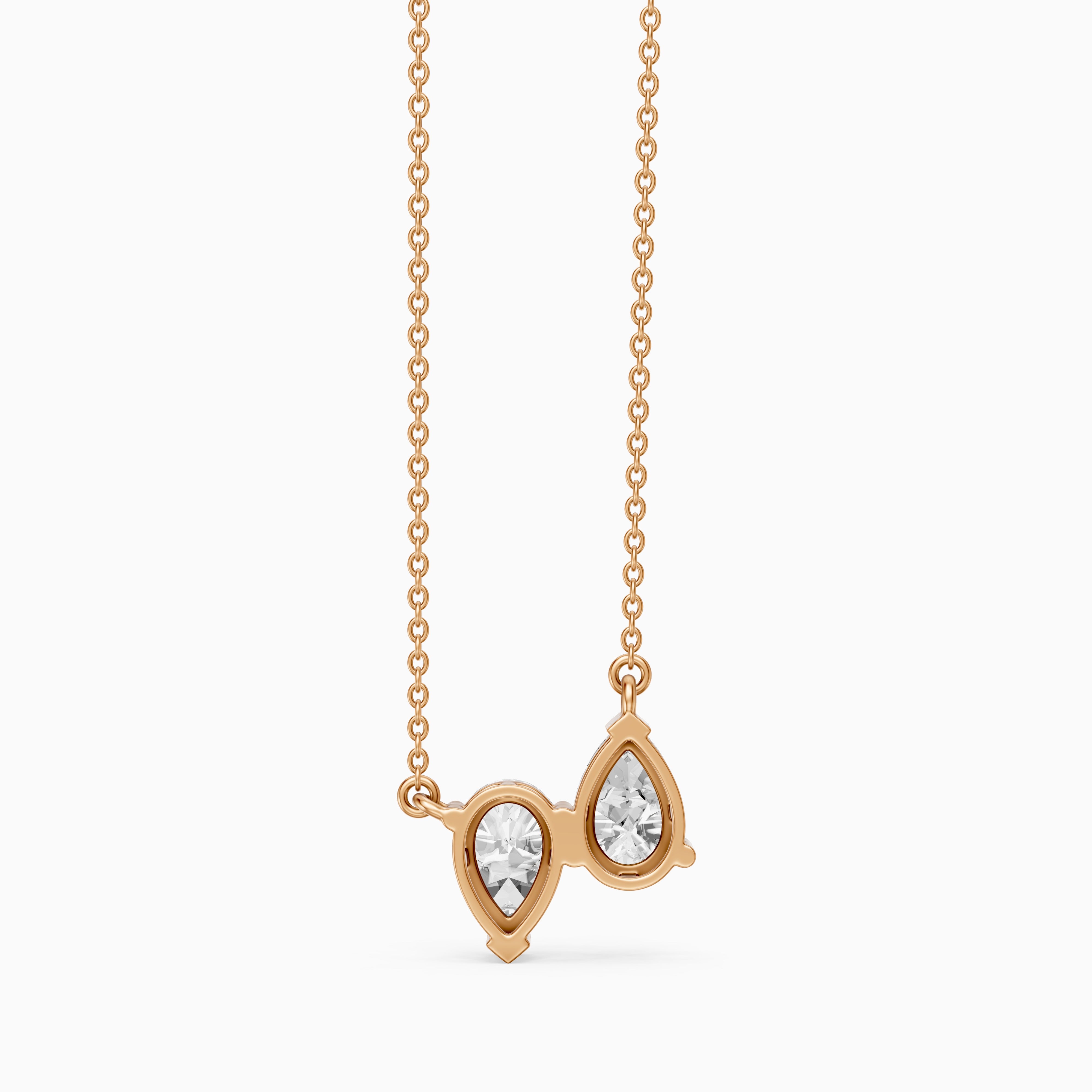 Aria Pear Lab Grown Diamond Duo Necklace