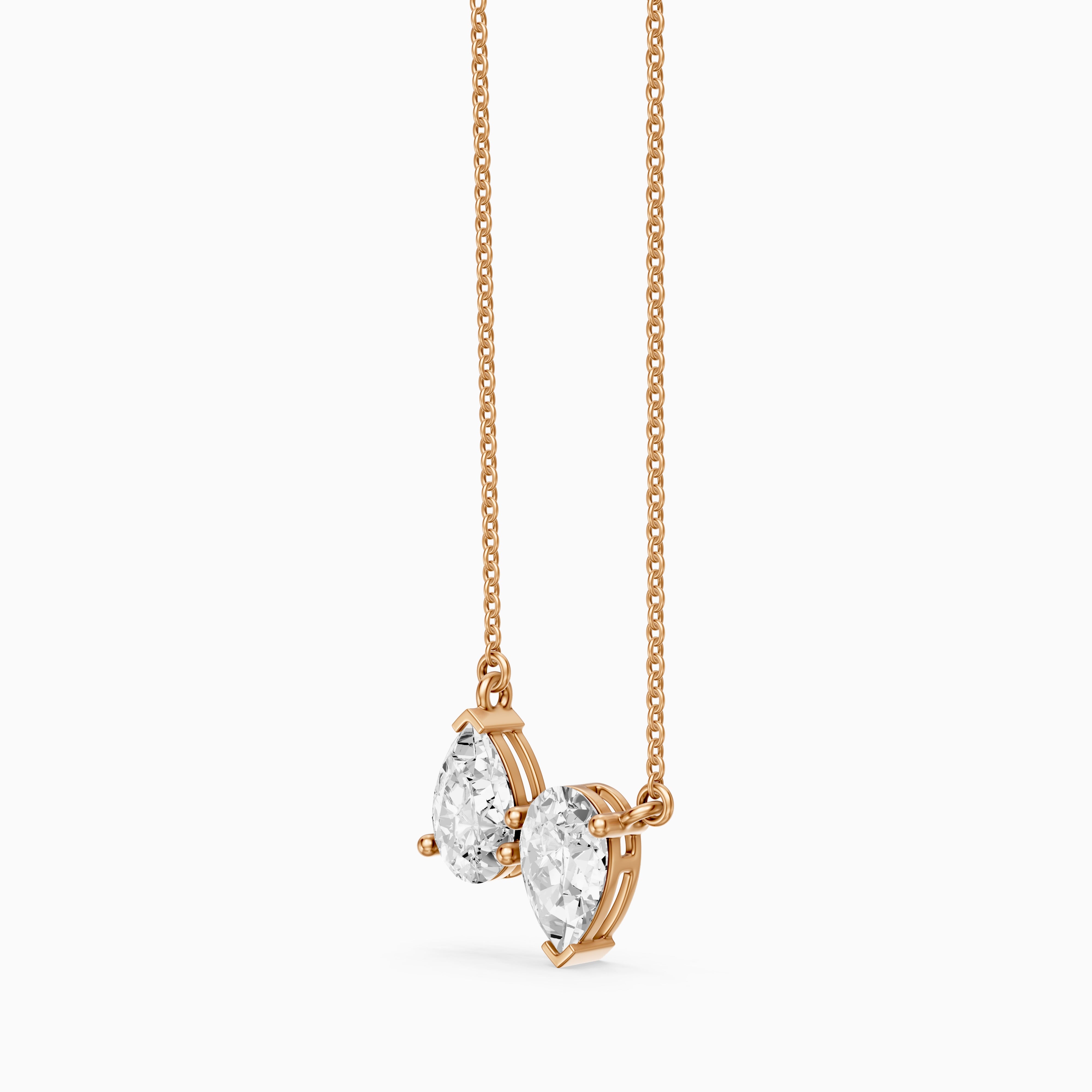 Aria Pear Lab Grown Diamond Duo Necklace