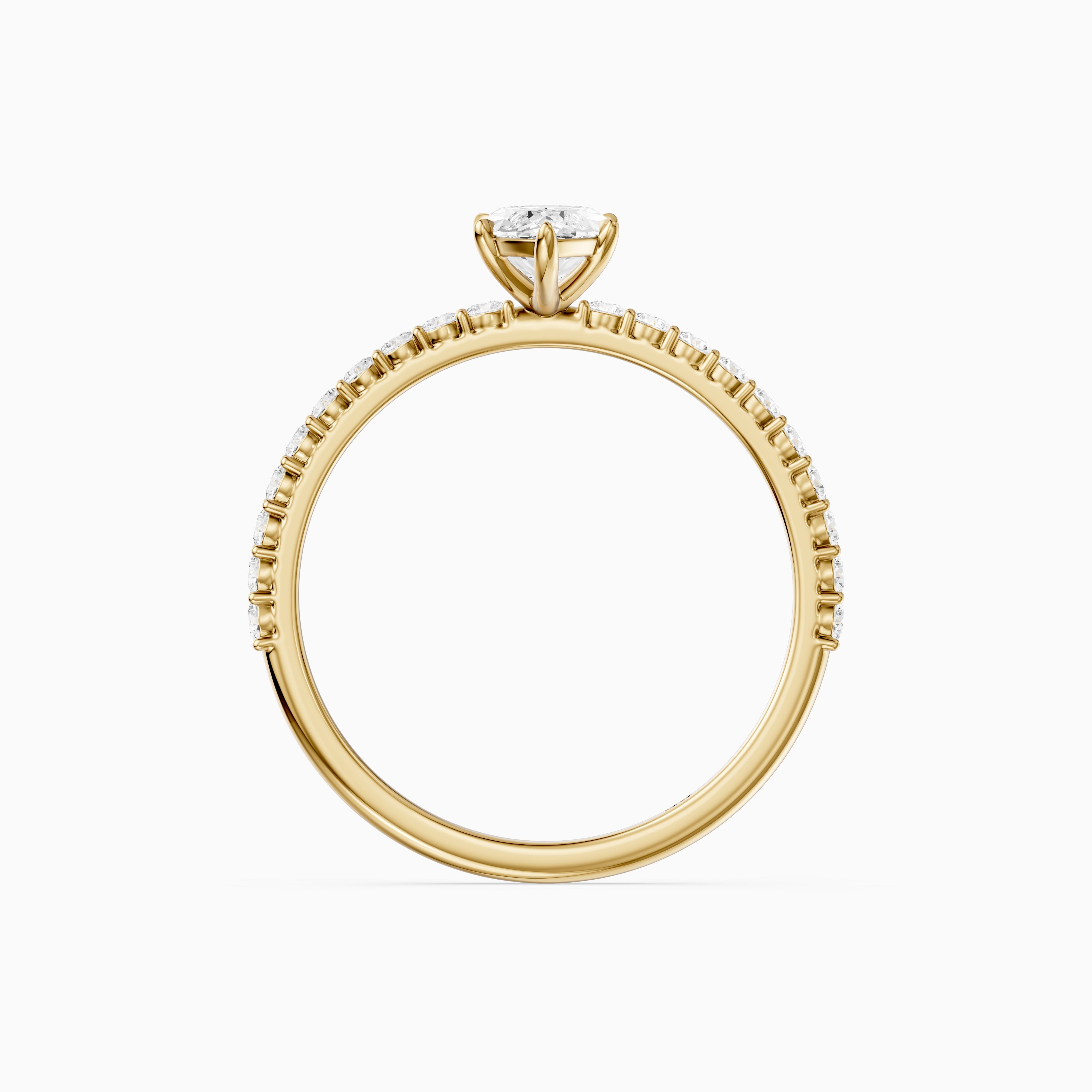 Selena 6 Prong Marquise Cut Pave Side Stone Lab Grown Diamond Ring