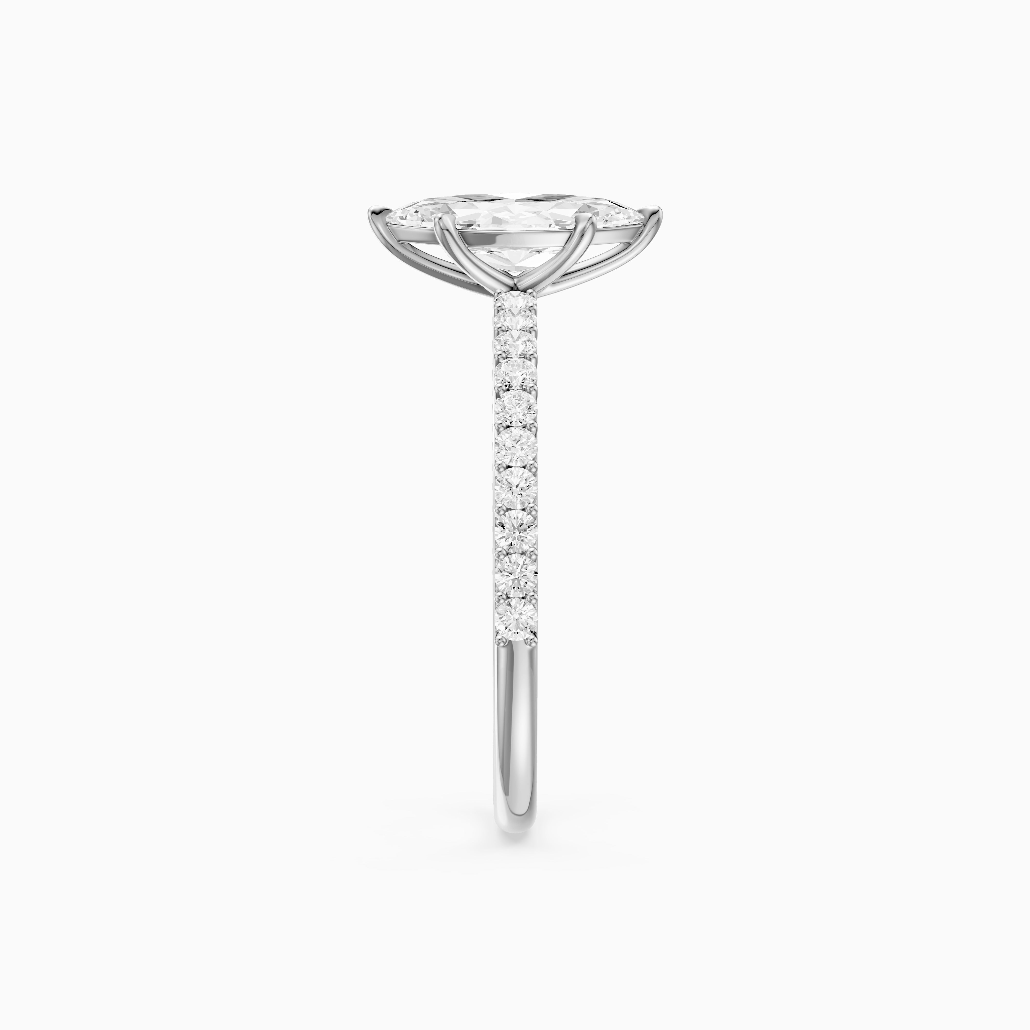 Selena 6 Prong Marquise Cut Pave Side Stone Lab Grown Diamond Ring