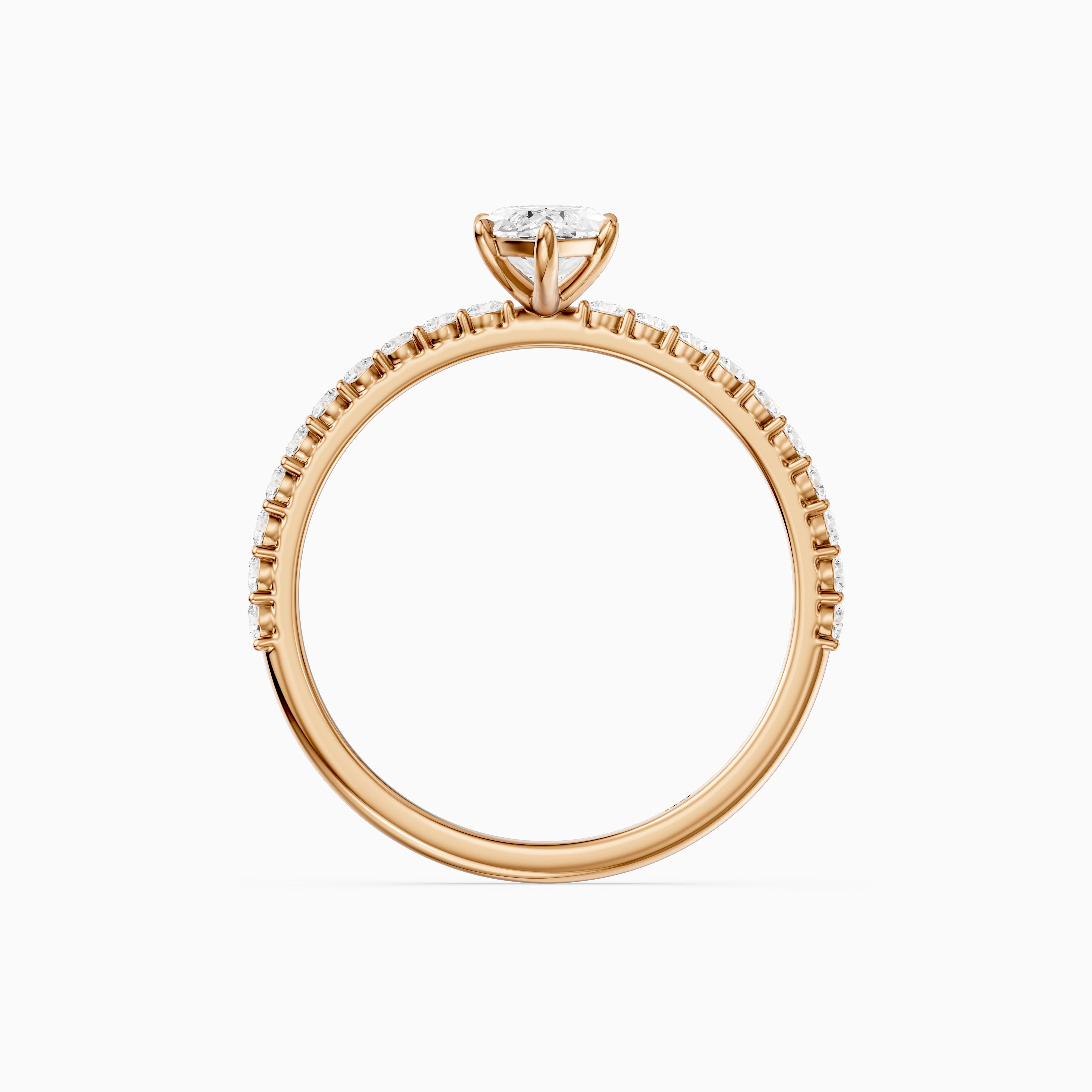 Selena 6 Prong Marquise Cut Pave Side Stone Lab Grown Diamond Ring