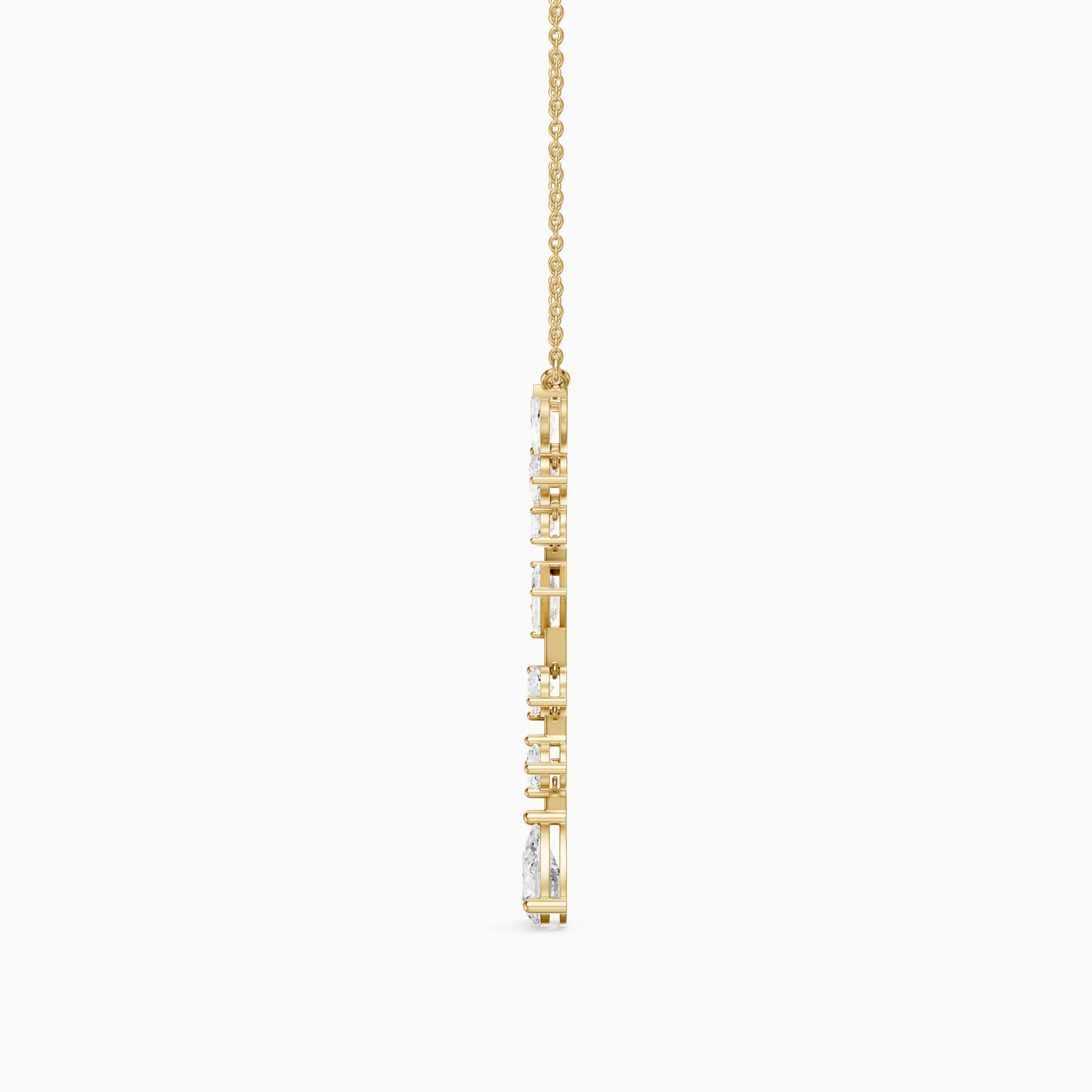 Elvie Multi Shape Lab Grown Diamond Drop Necklace