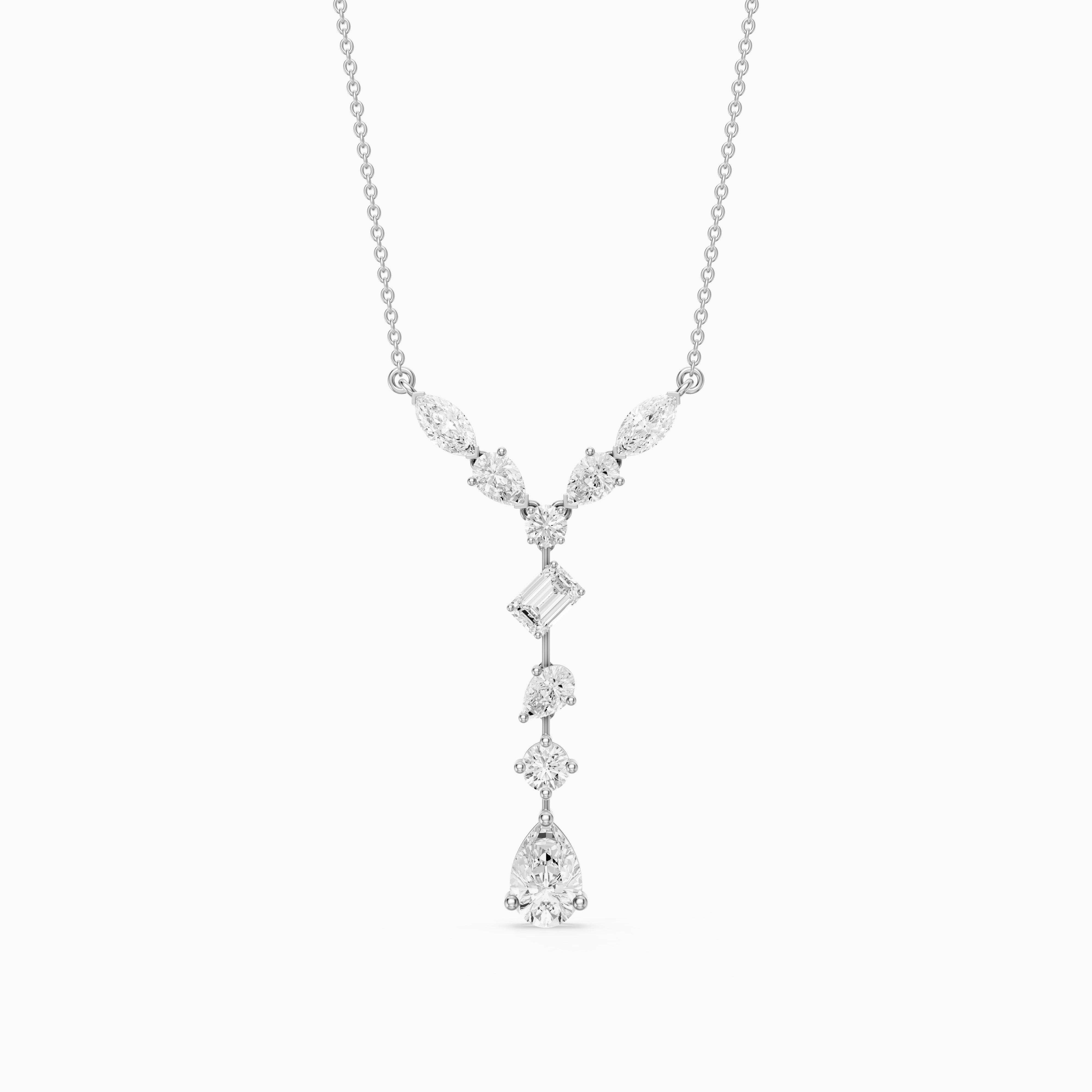 Elvie Multi Shape Lab Grown Diamond Drop Necklace