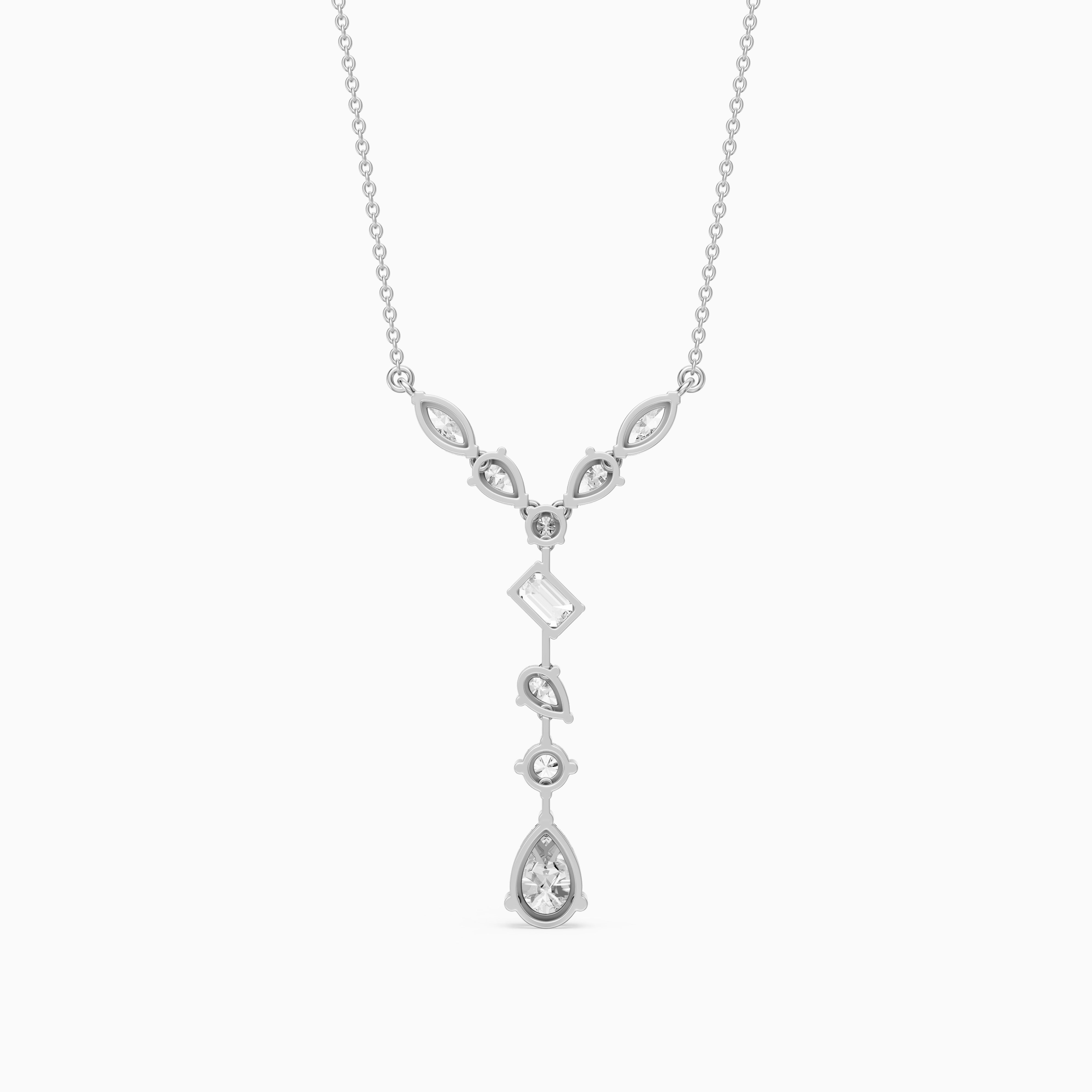 Elvie Multi Shape Lab Grown Diamond Drop Necklace