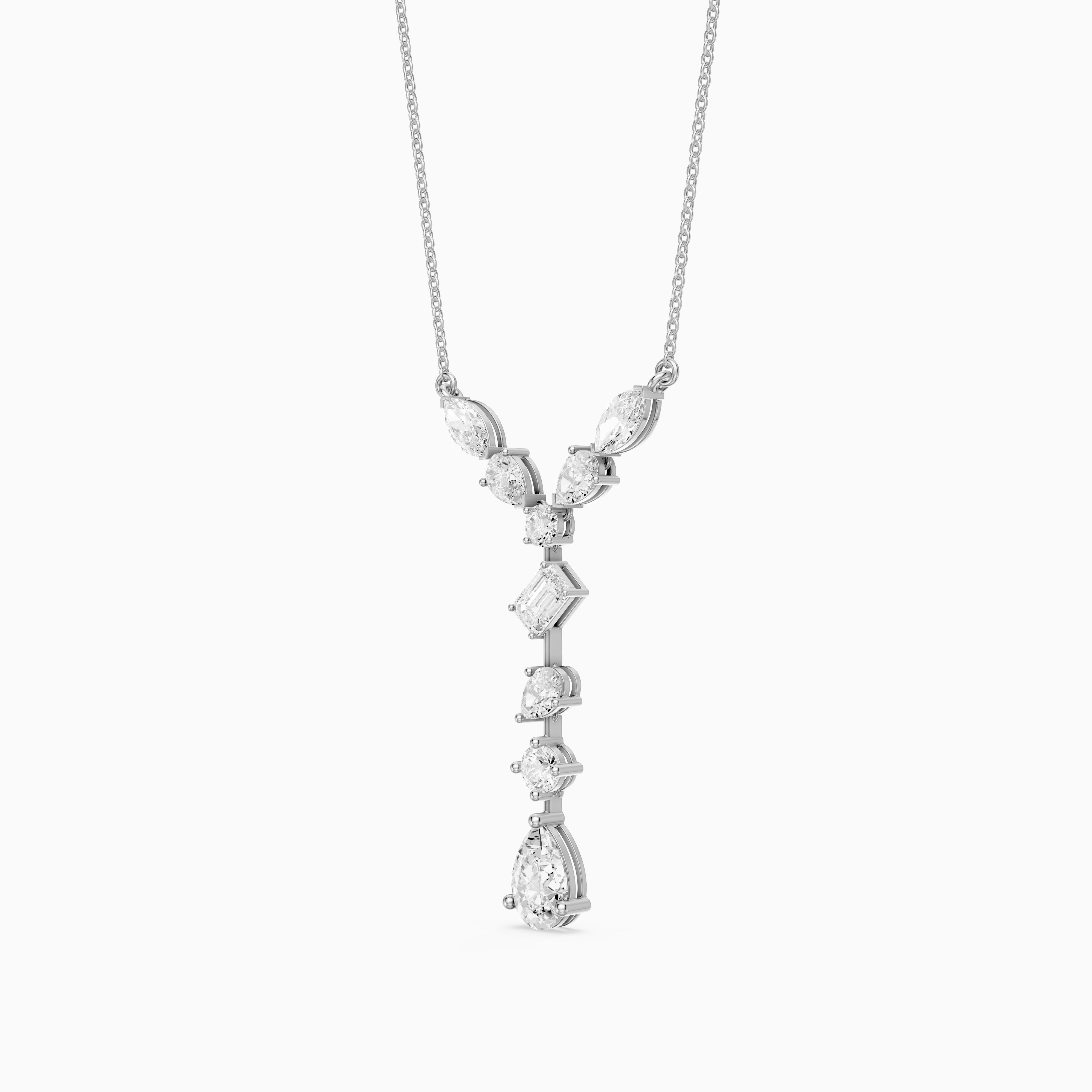 Elvie Multi Shape Lab Grown Diamond Drop Necklace