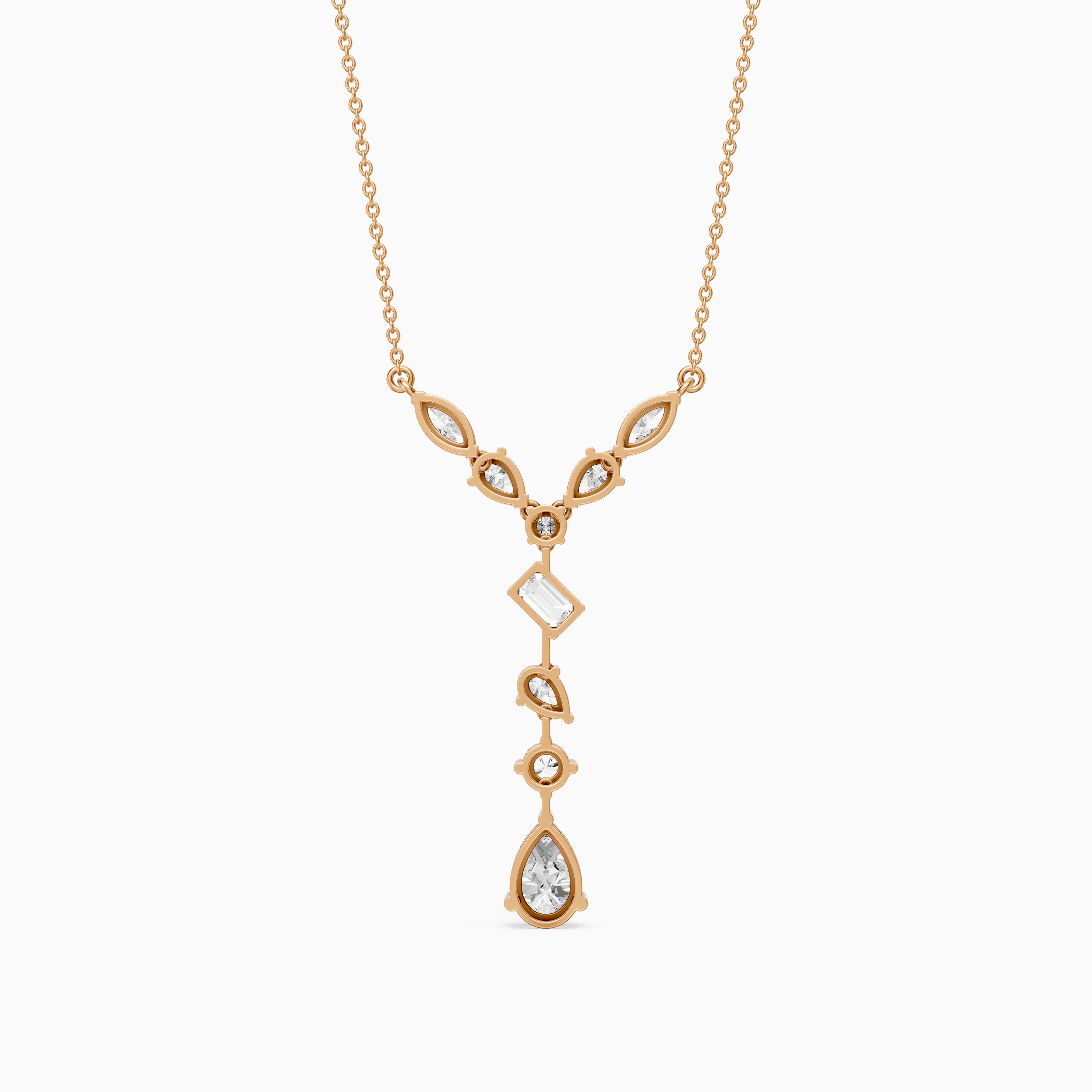 Elvie Multi Shape Lab Grown Diamond Drop Necklace