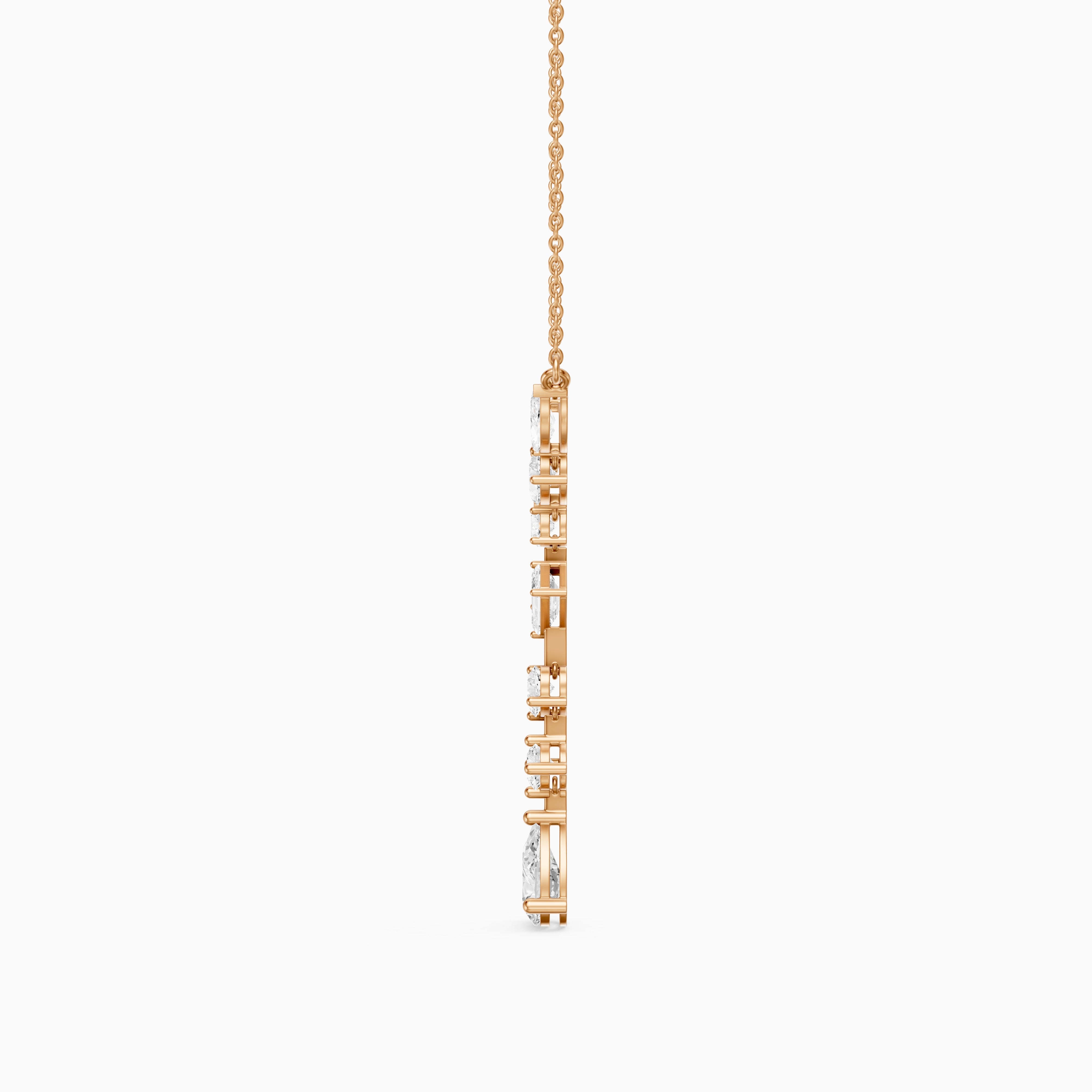 Elvie Multi Shape Lab Grown Diamond Drop Necklace