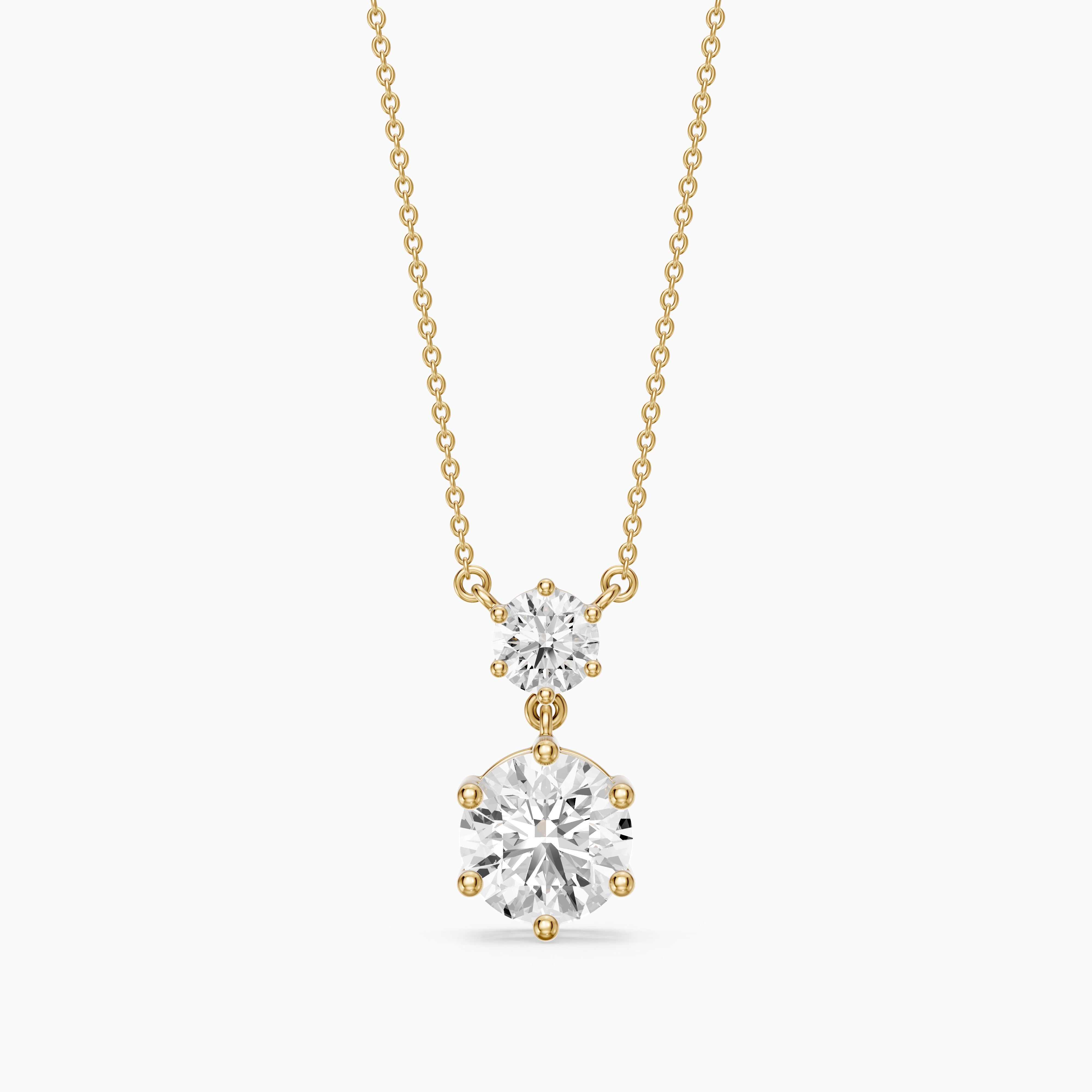 Bianca Round Lab Grown Diamond Drop Necklace