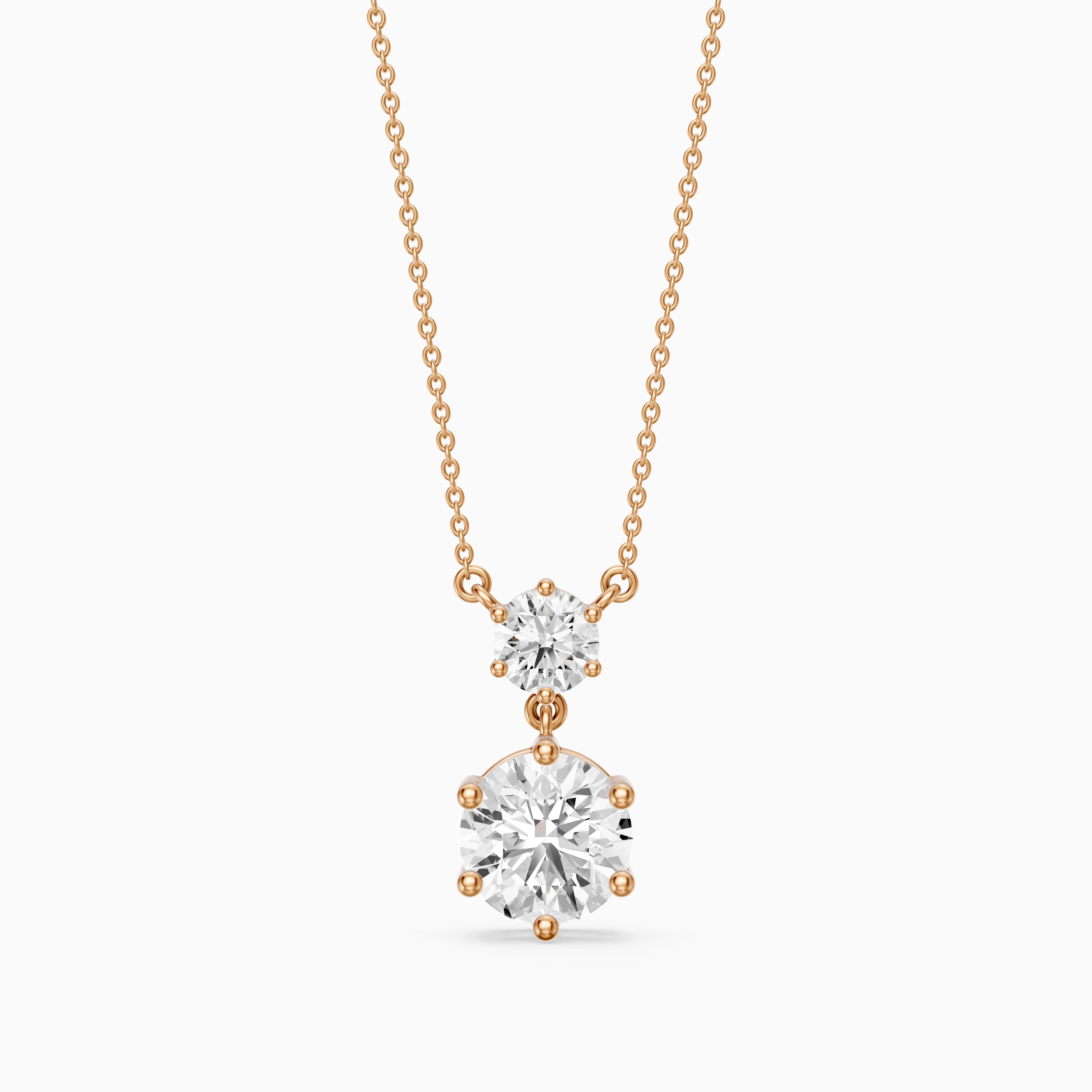 Bianca Round Lab Grown Diamond Drop Necklace