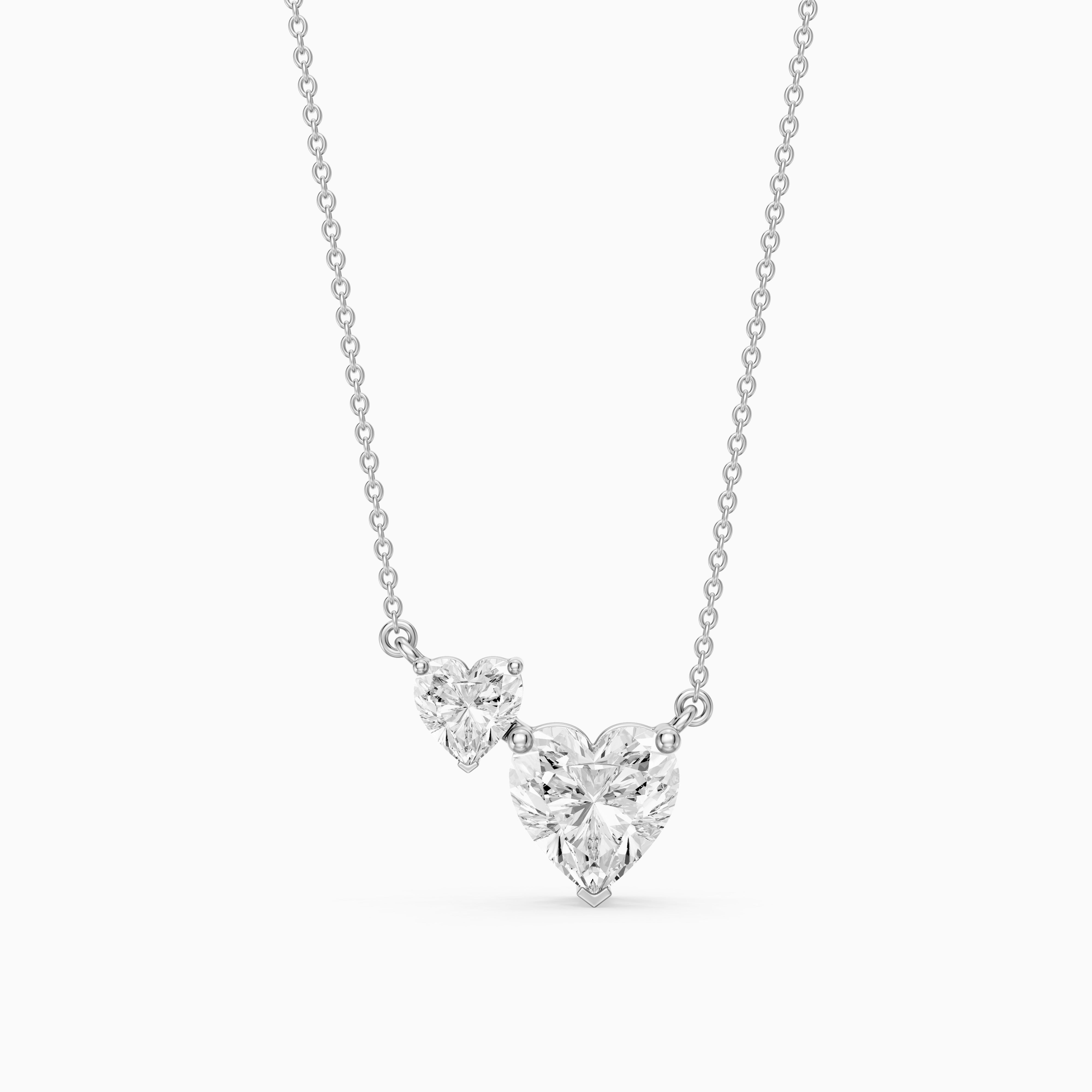 Brigitte Heart Shape Lab Grown Diamond Duo Necklace