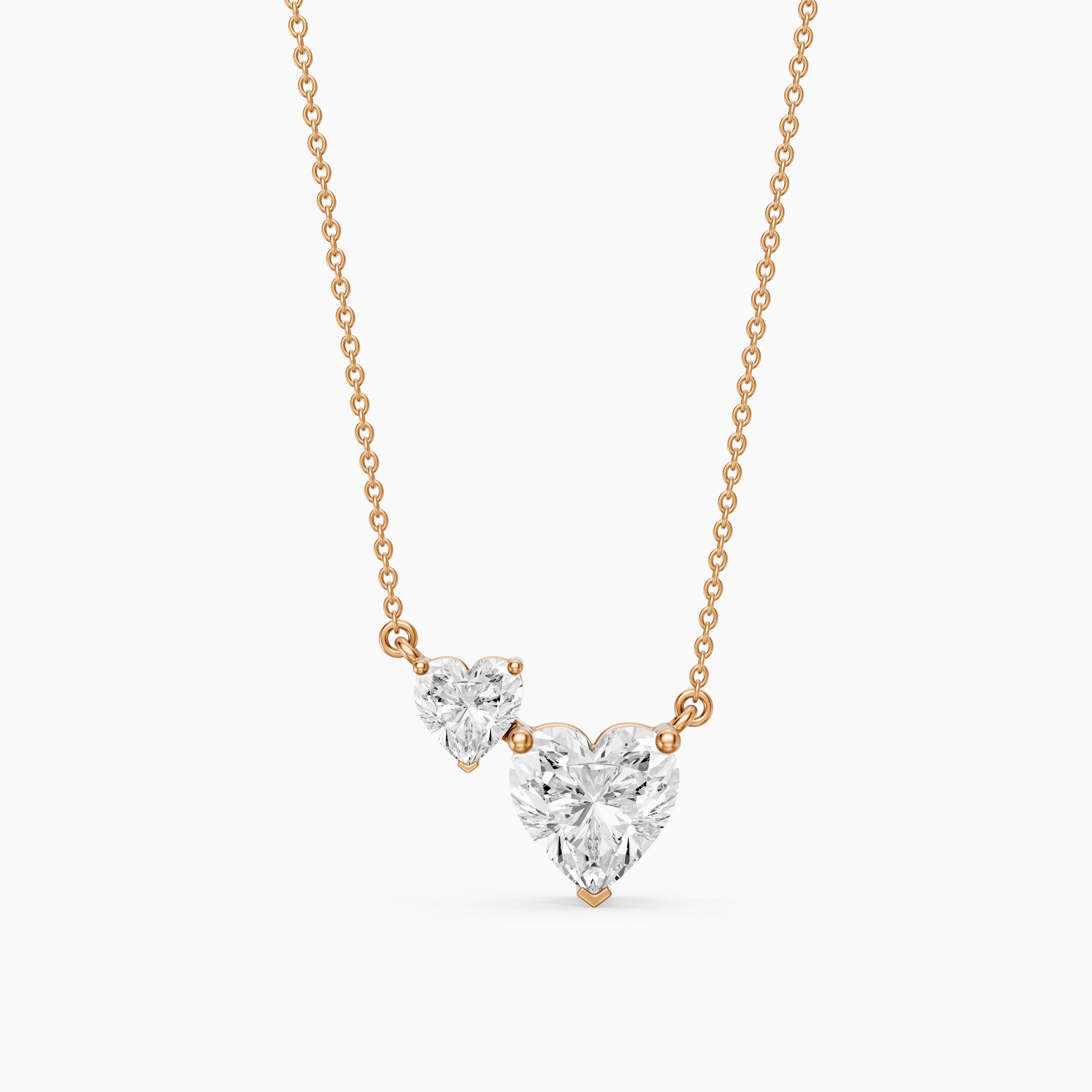 Brigitte Heart Shape Lab Grown Diamond Duo Necklace