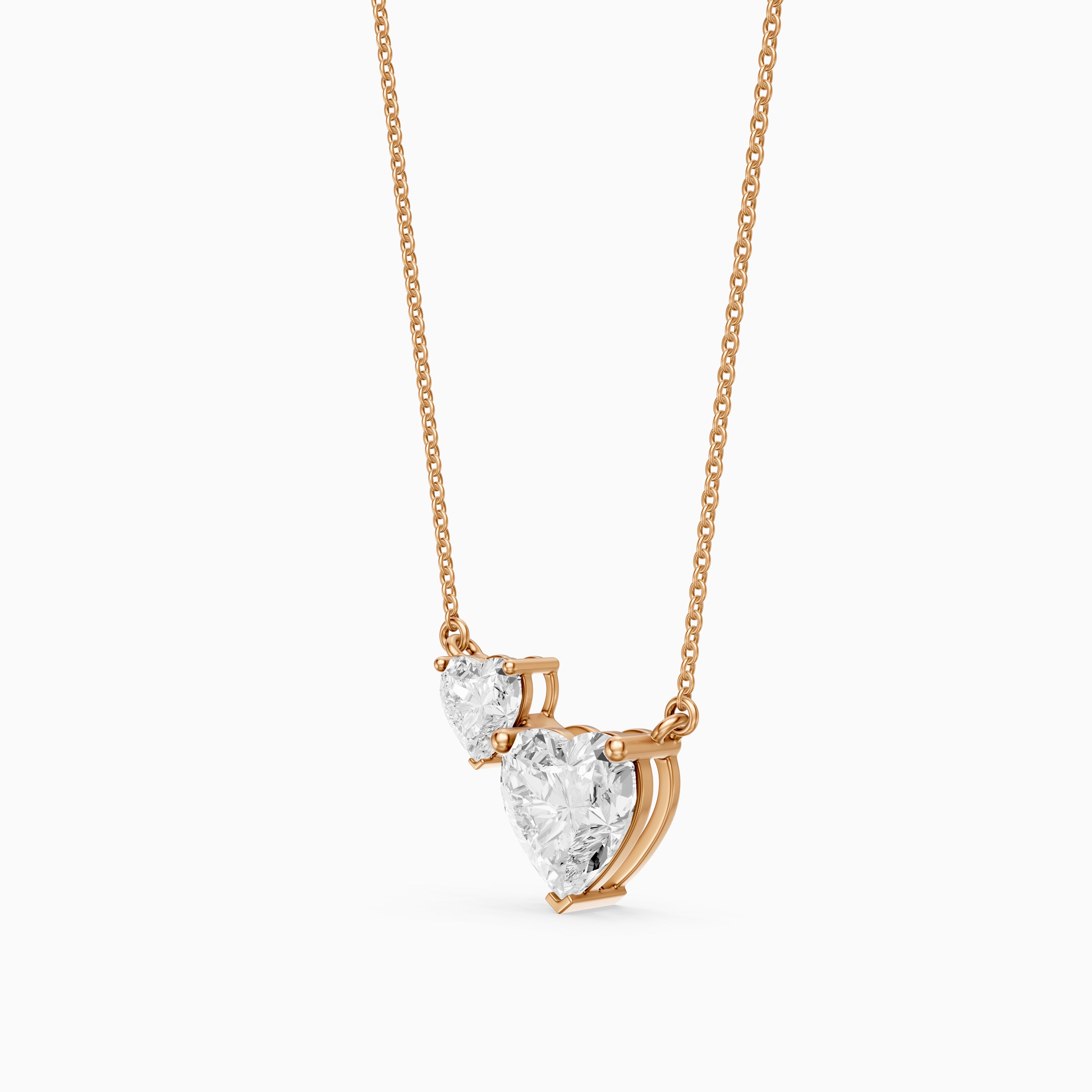Brigitte Heart Shape Lab Grown Diamond Duo Necklace