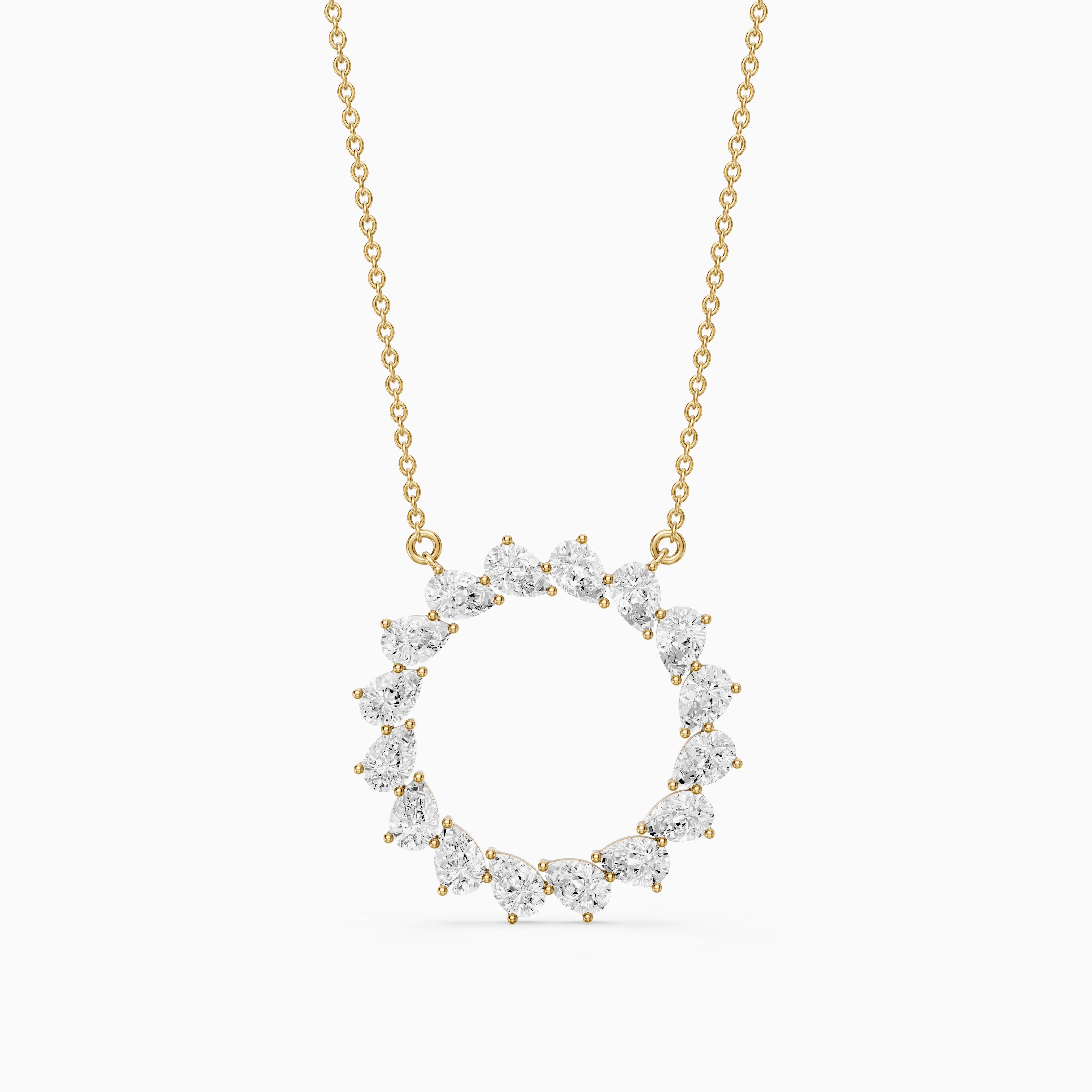 Carina Pear Shape Lab Grown Diamond Circle Necklace