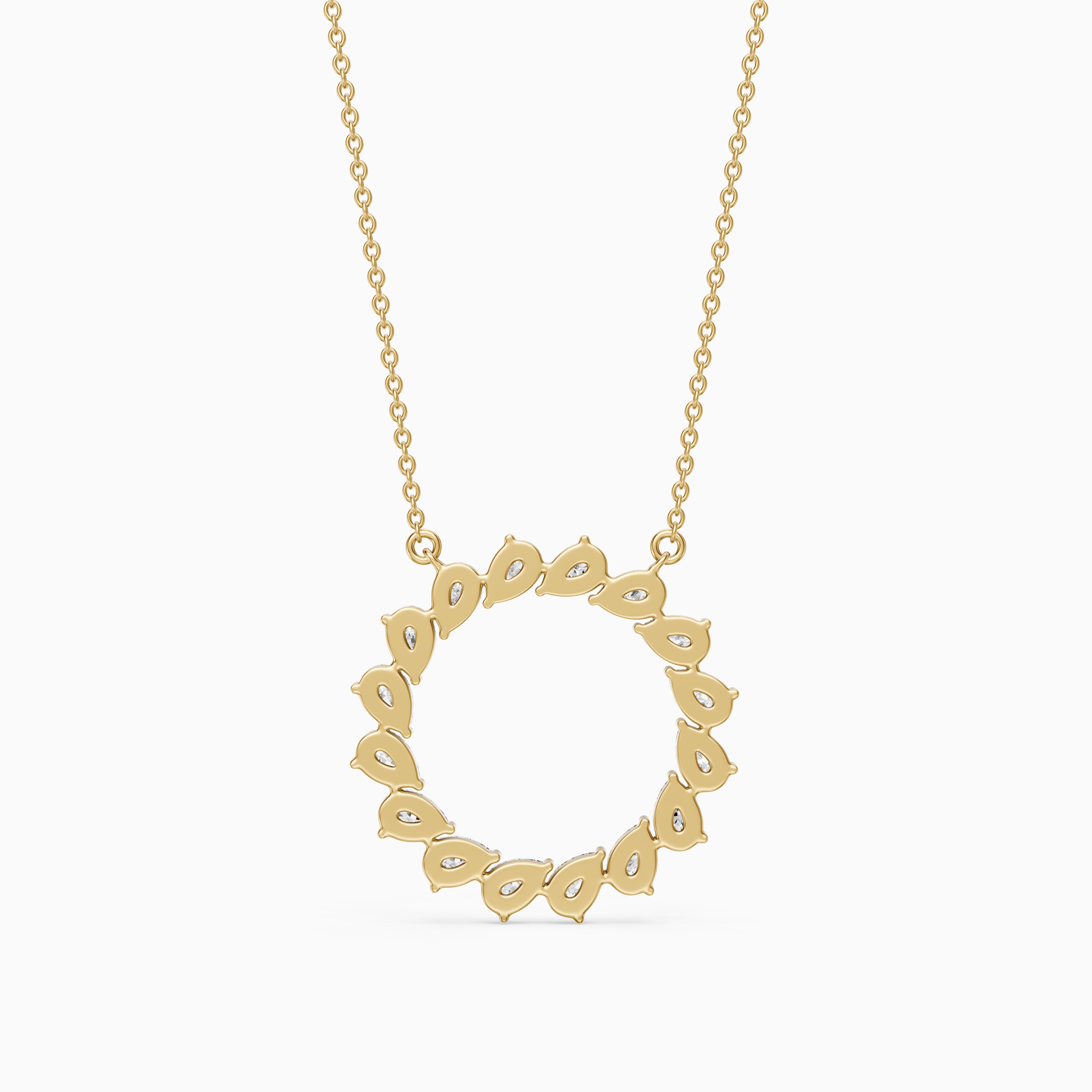 Carina Pear Shape Lab Grown Diamond Circle Necklace