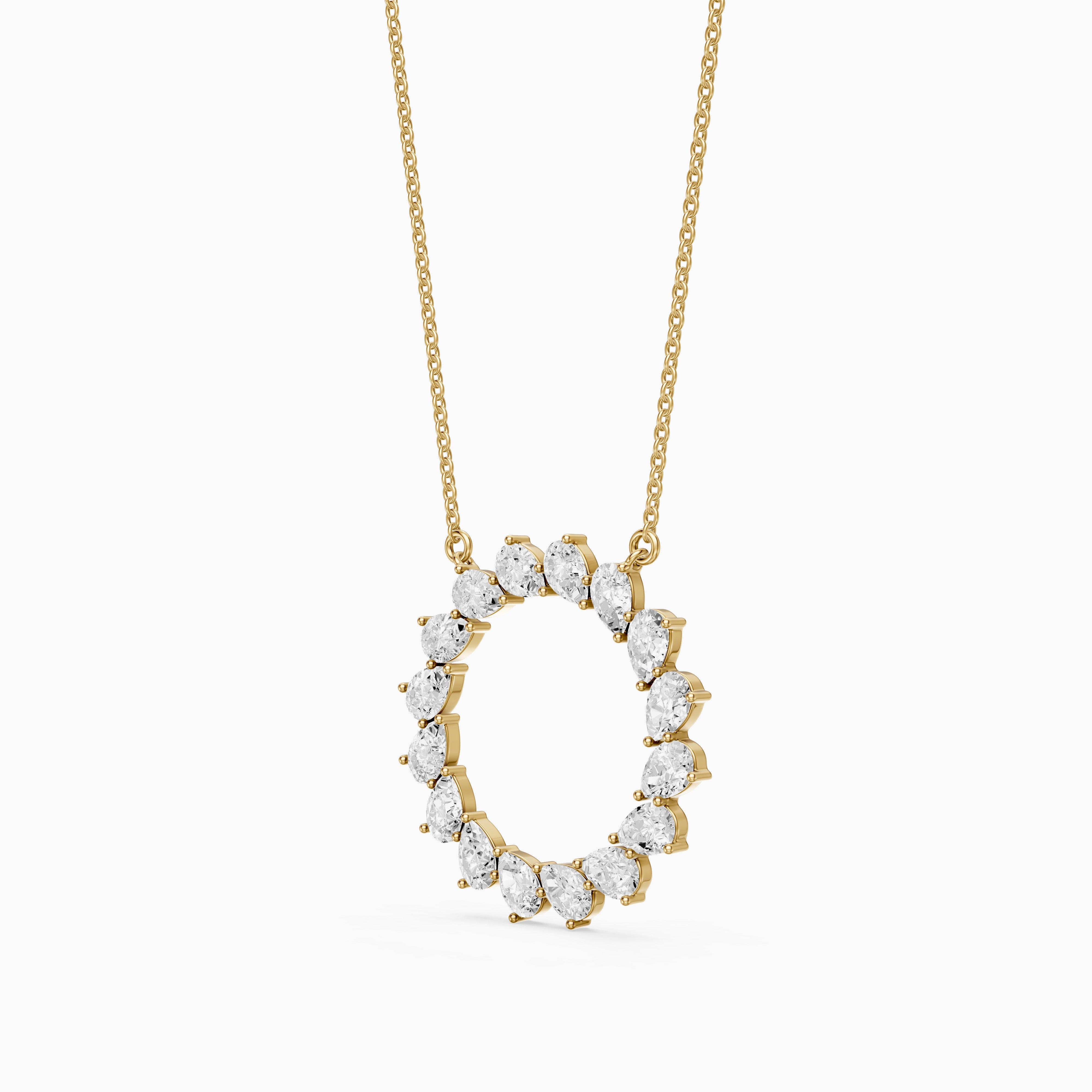 Carina Pear Shape Lab Grown Diamond Circle Necklace