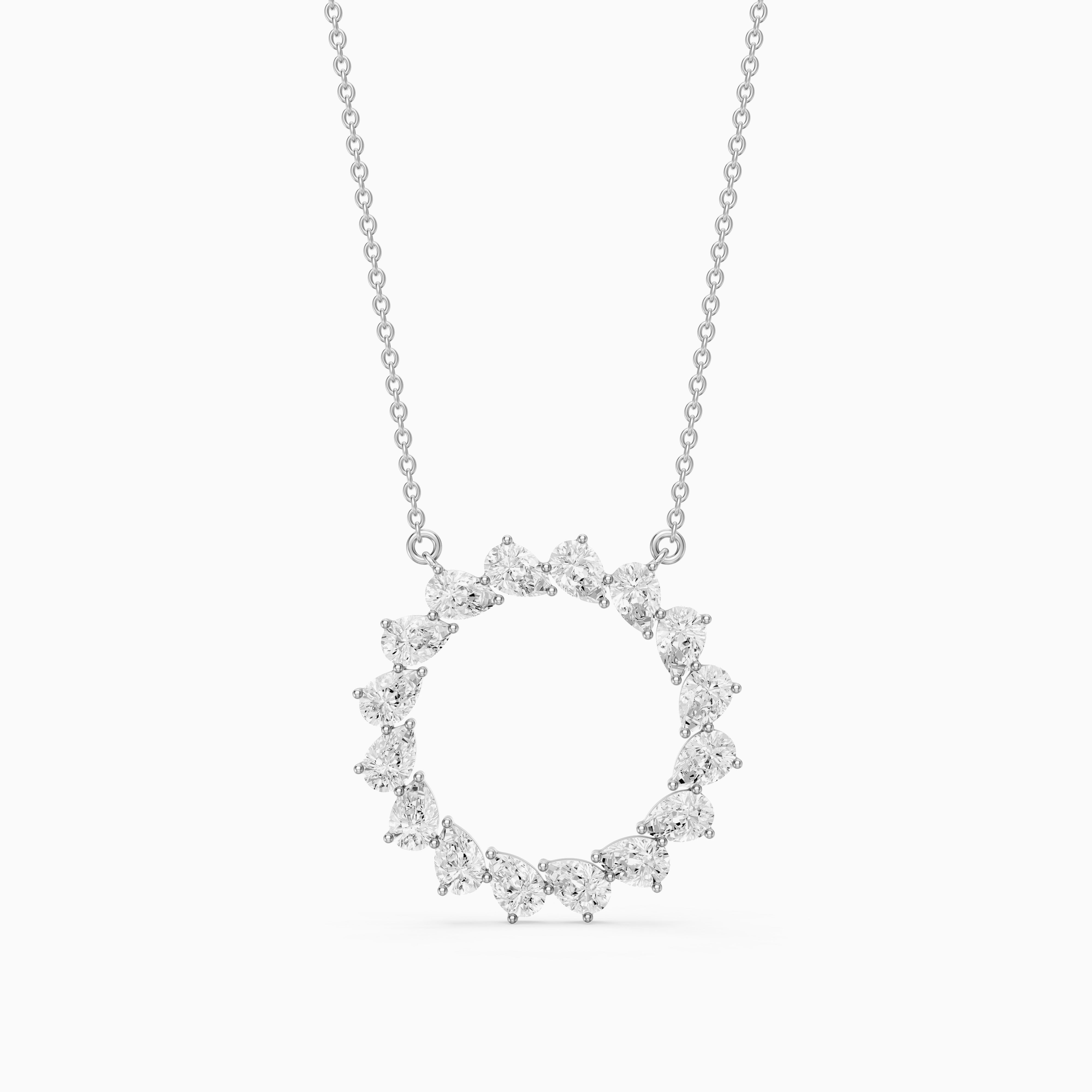 Carina Pear Shape Lab Grown Diamond Circle Necklace