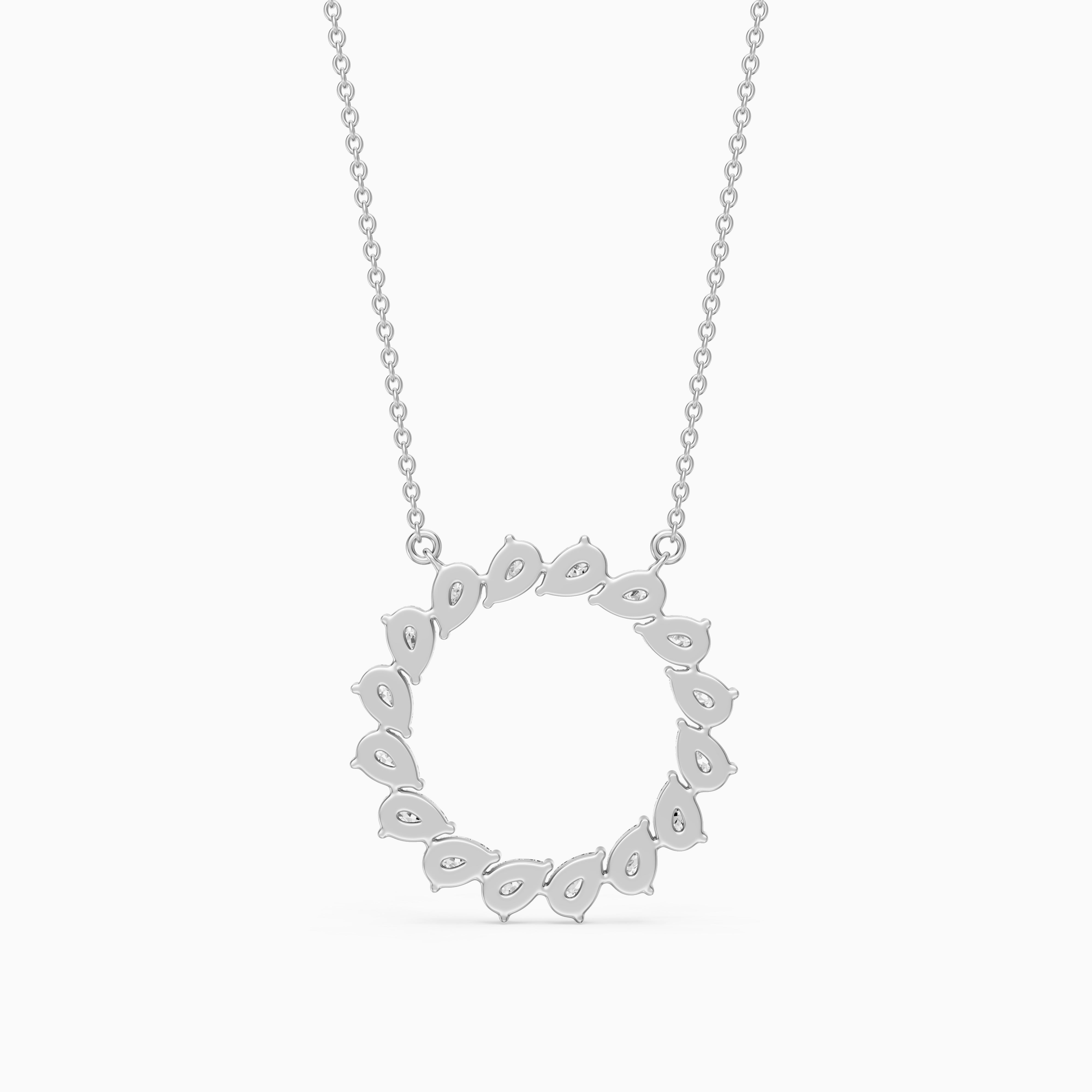 Carina Pear Shape Lab Grown Diamond Circle Necklace