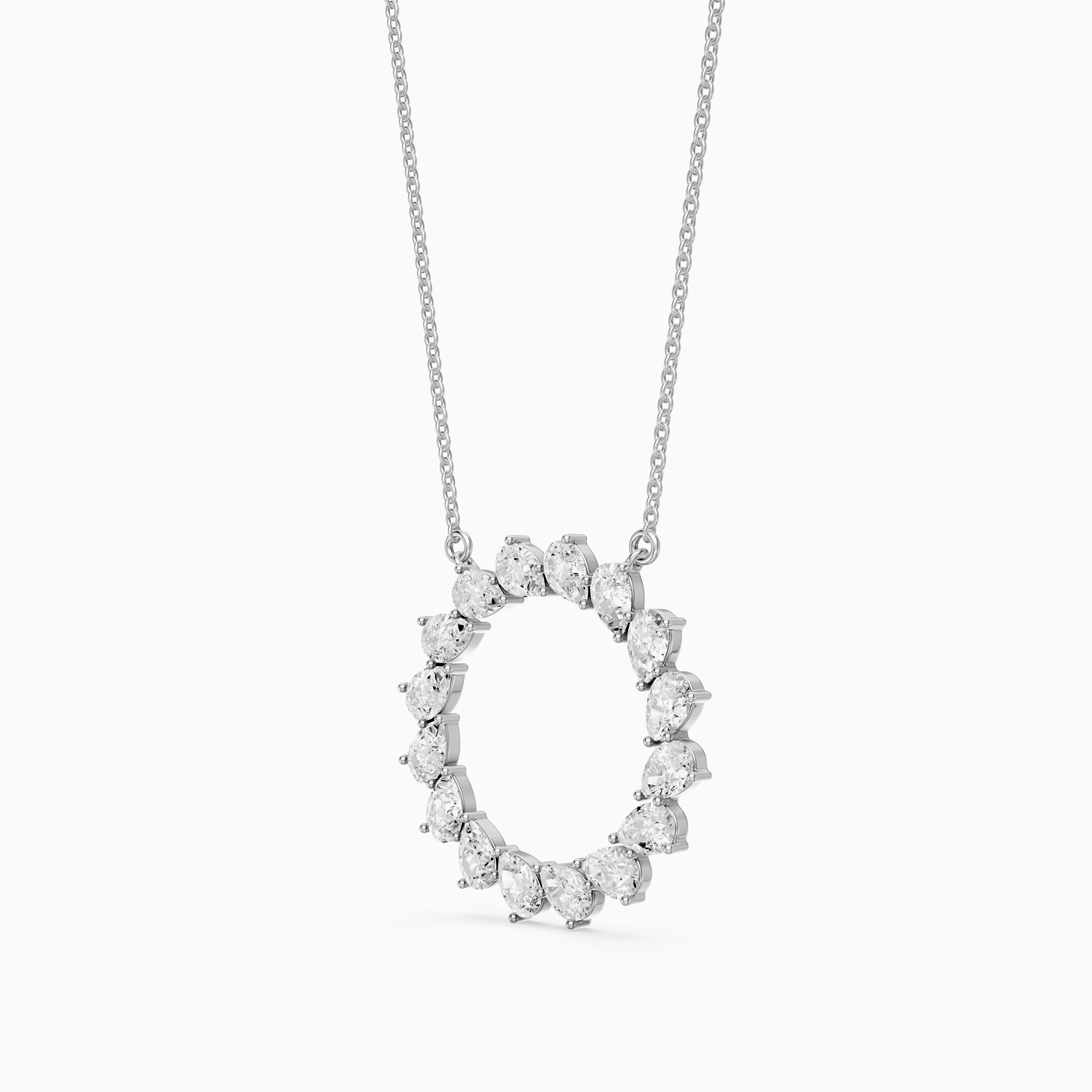Carina Pear Shape Lab Grown Diamond Circle Necklace