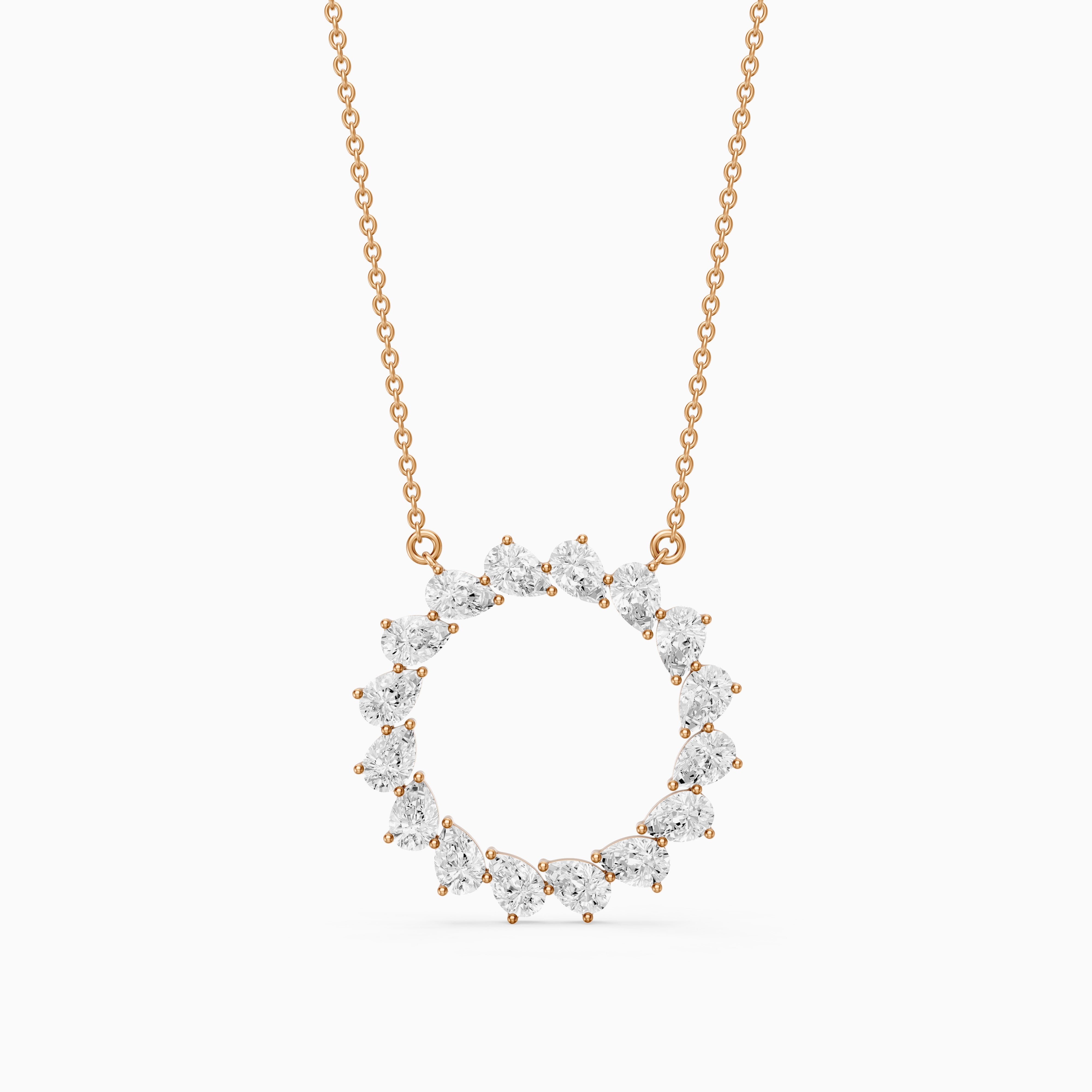 Carina Pear Shape Lab Grown Diamond Circle Necklace