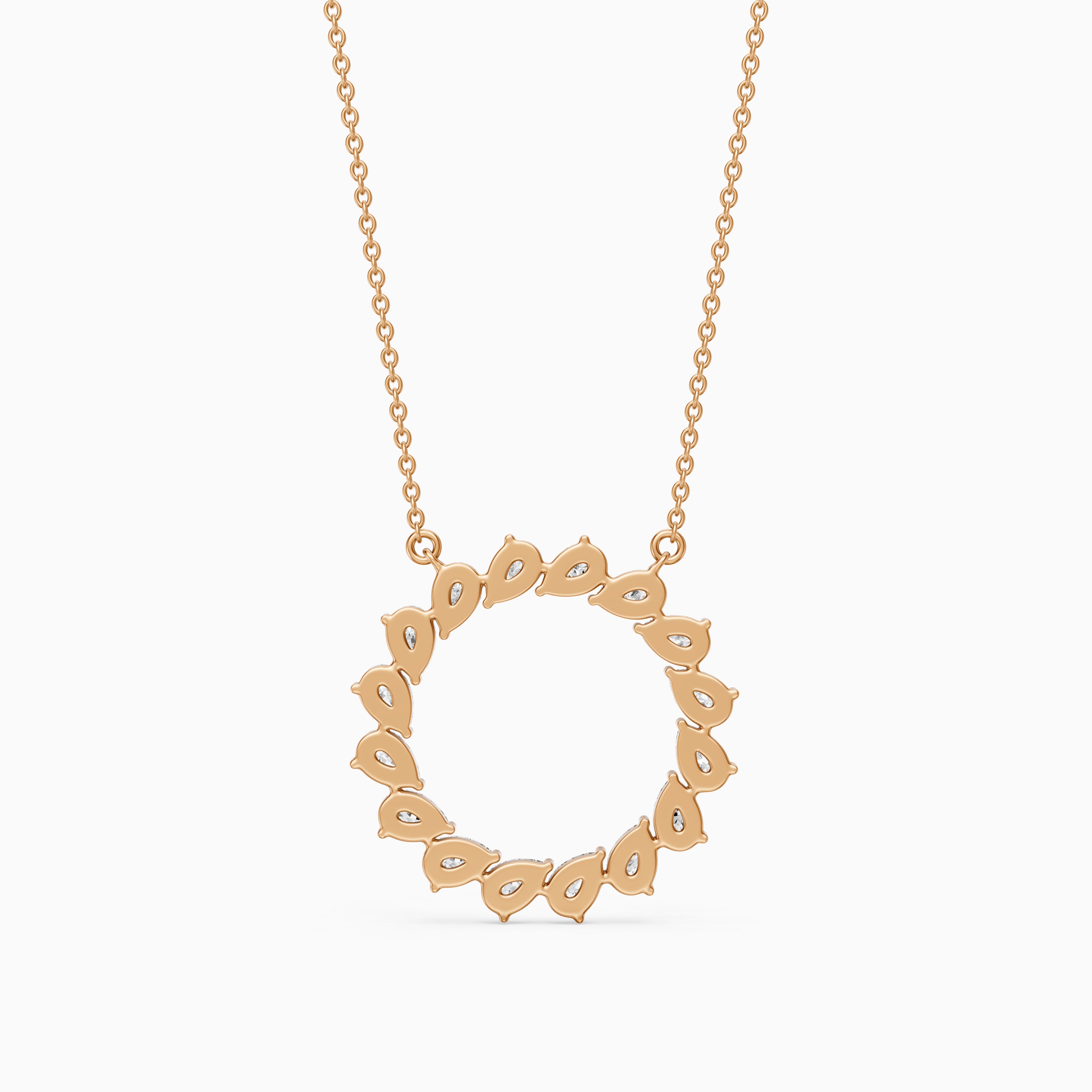 Carina Pear Shape Lab Grown Diamond Circle Necklace