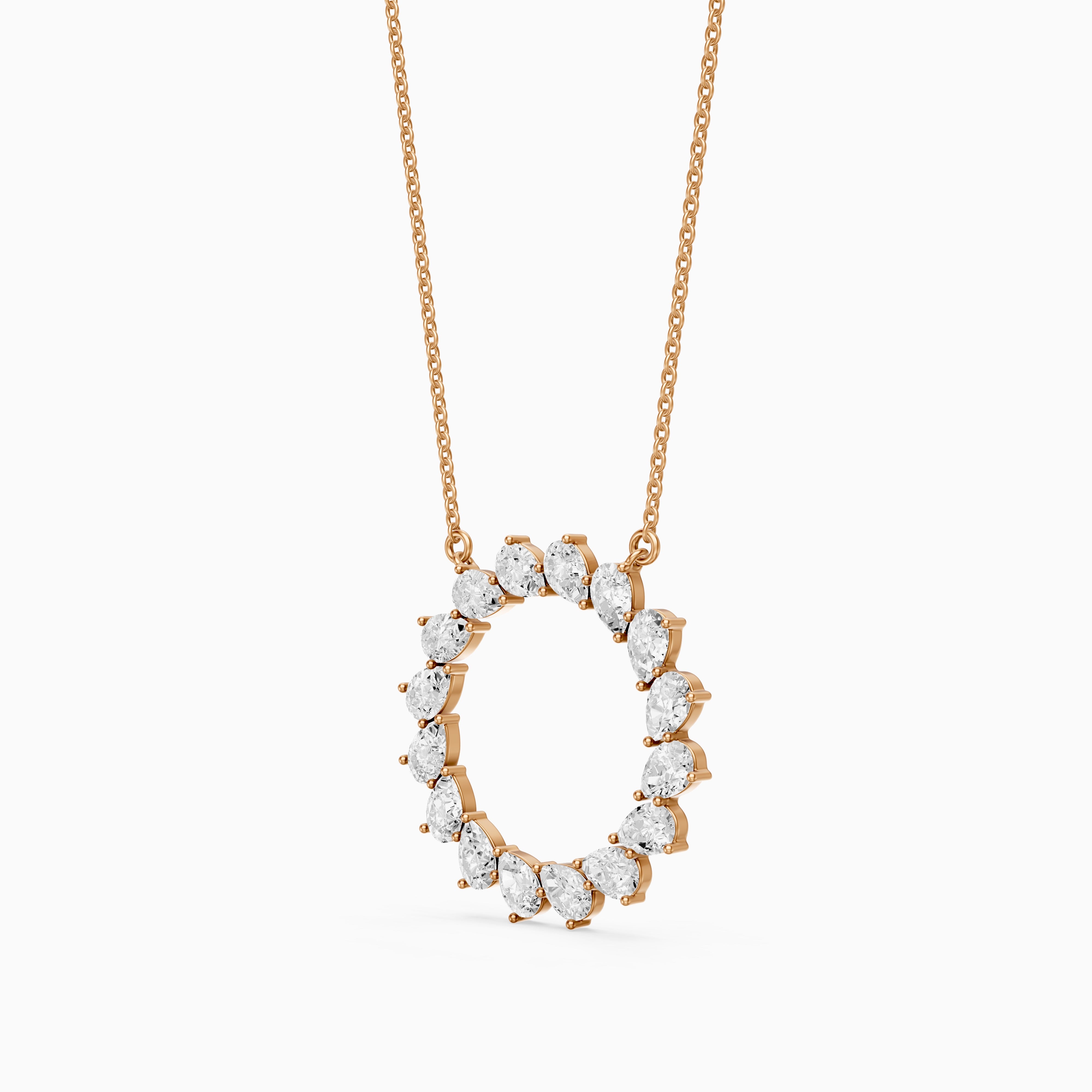 Carina Pear Shape Lab Grown Diamond Circle Necklace