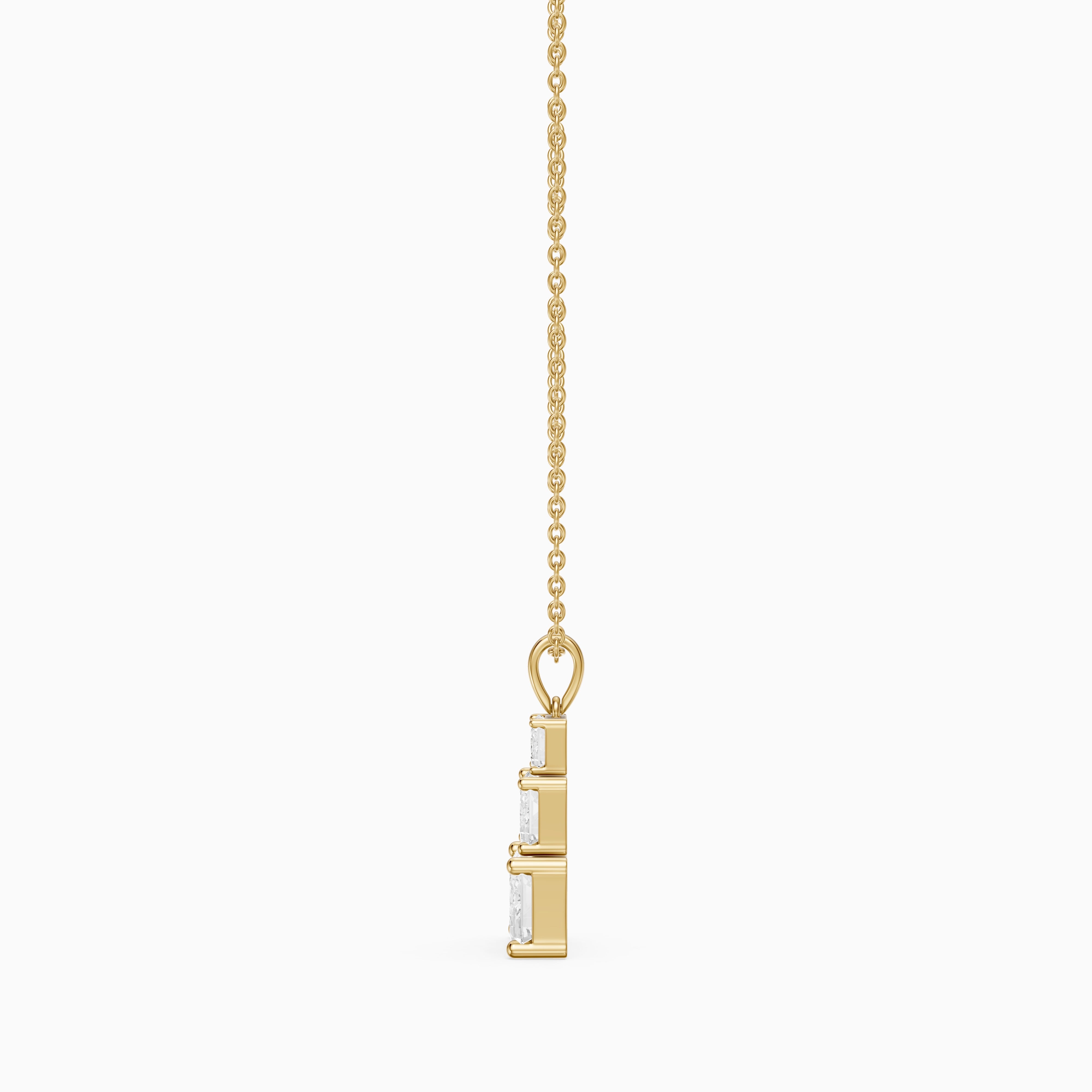 Carla Emerald Cut Lab Grown Diamond Graduated Pendant