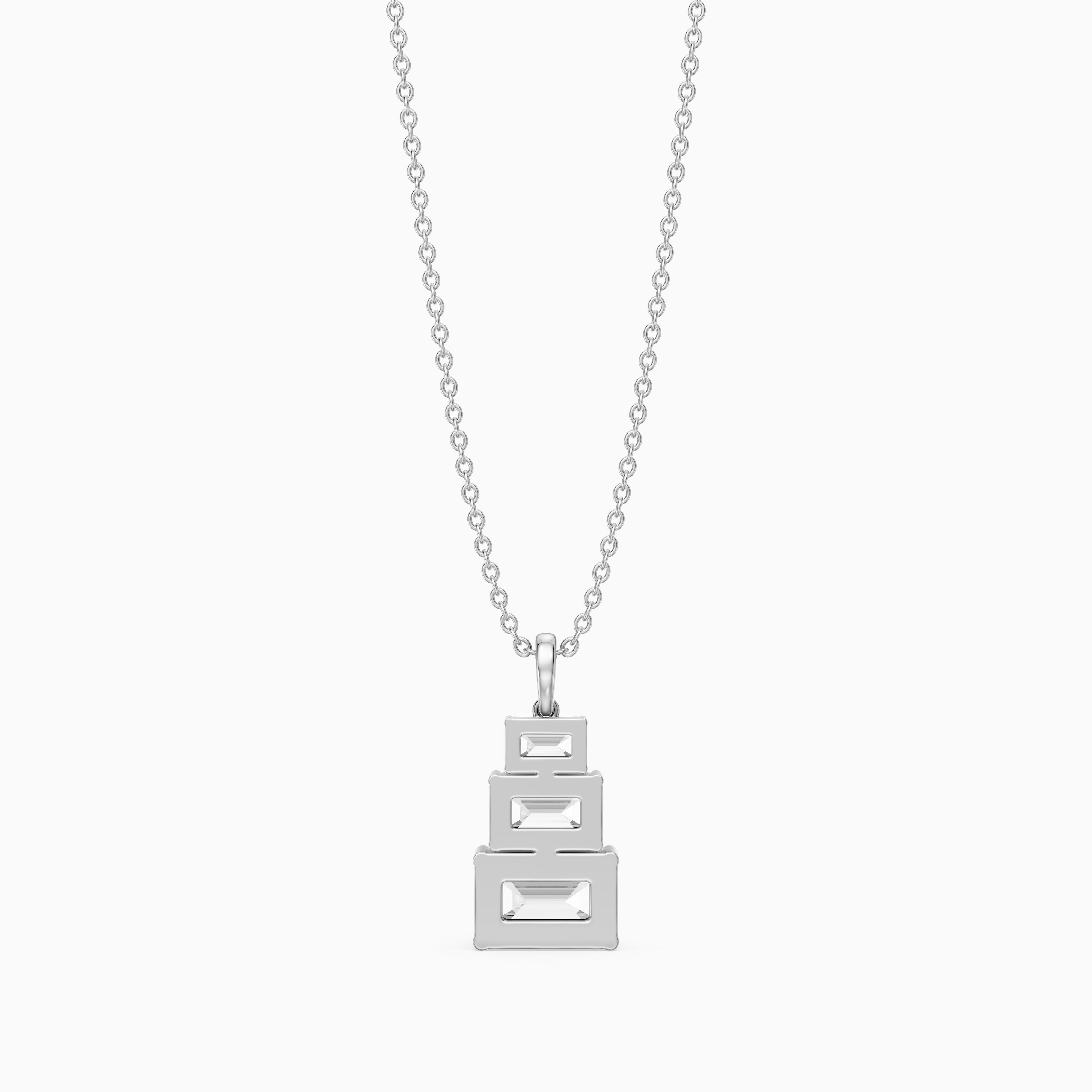 Carla Emerald Cut Lab Grown Diamond Graduated Pendant