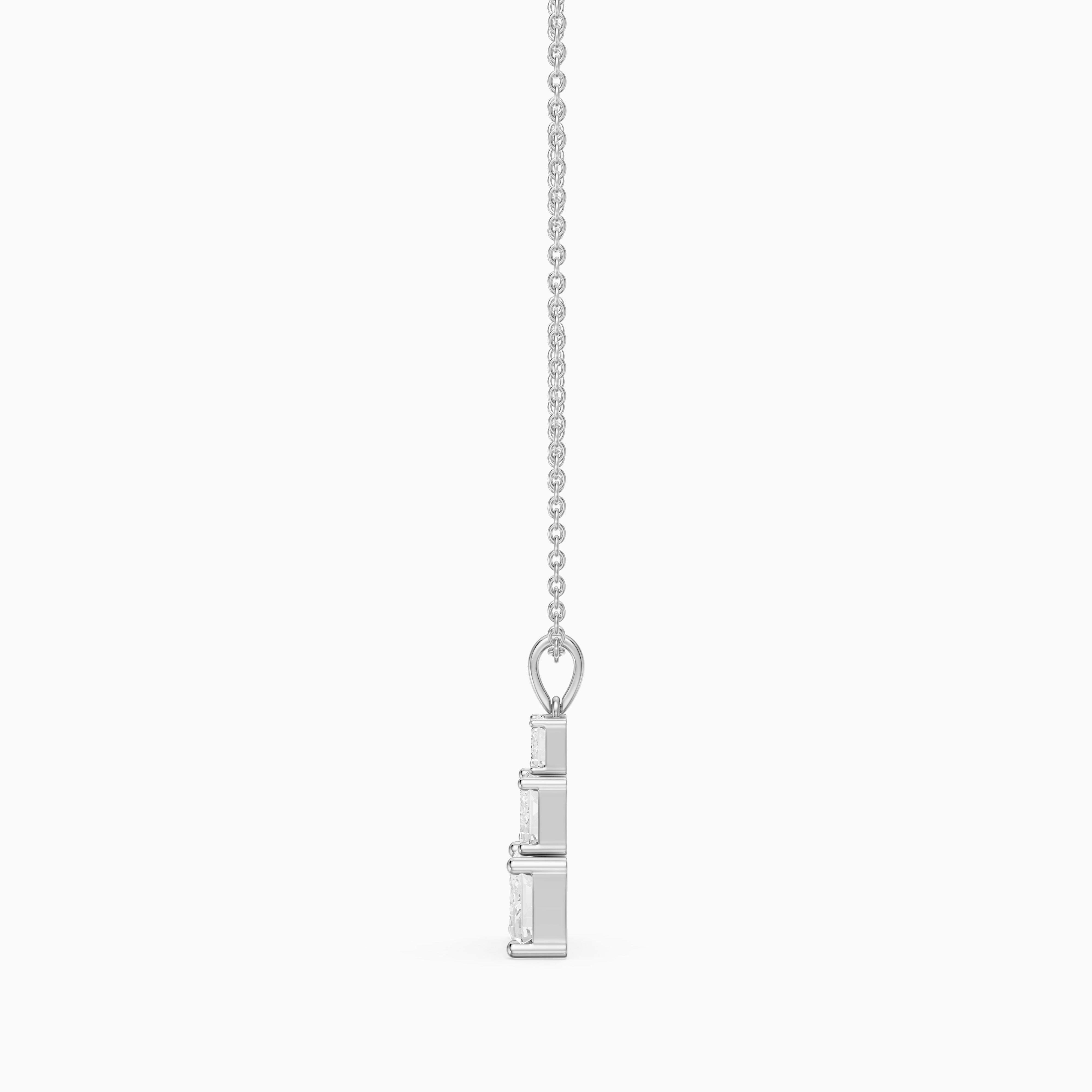 Carla Emerald Cut Lab Grown Diamond Graduated Pendant