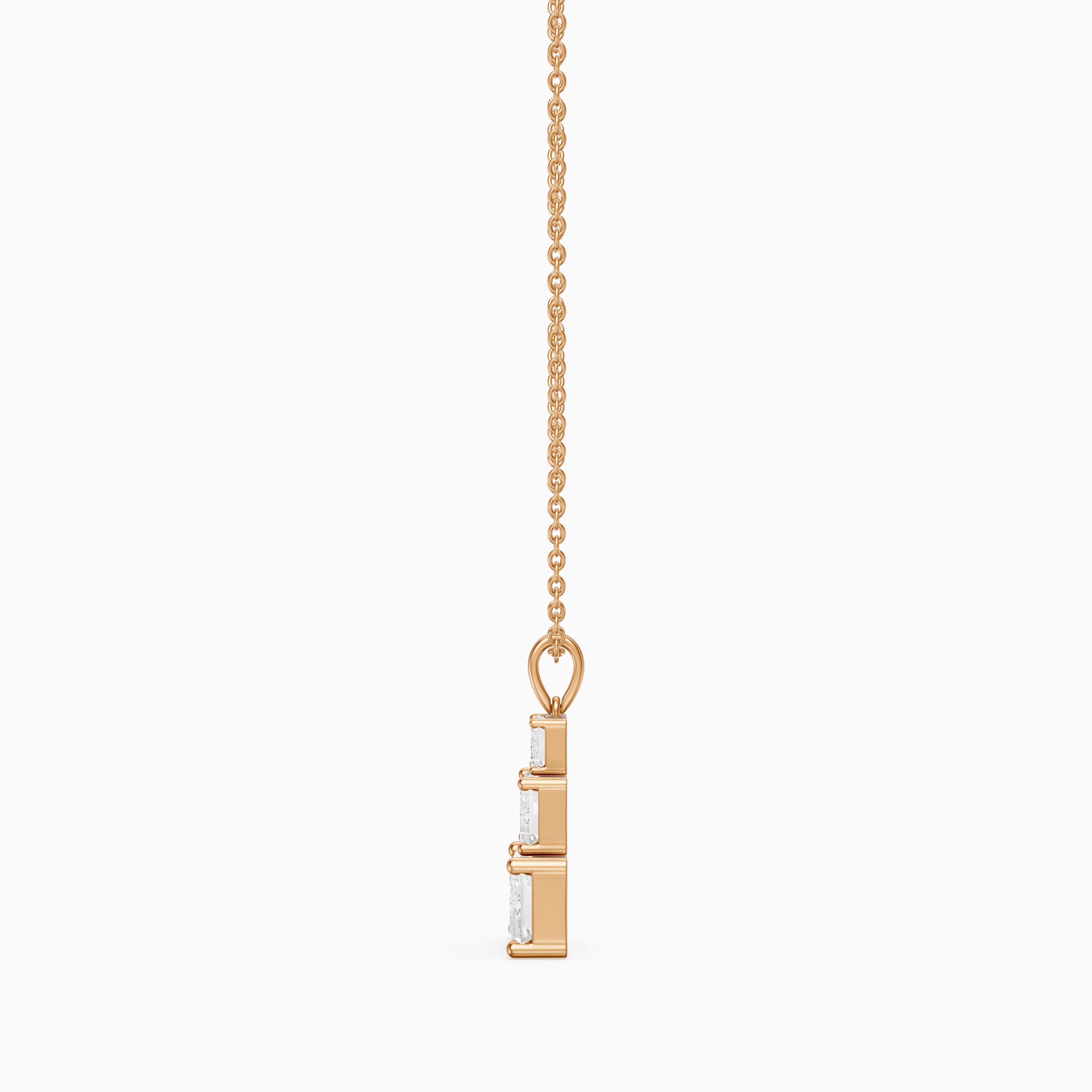 Carla Emerald Cut Lab Grown Diamond Graduated Pendant