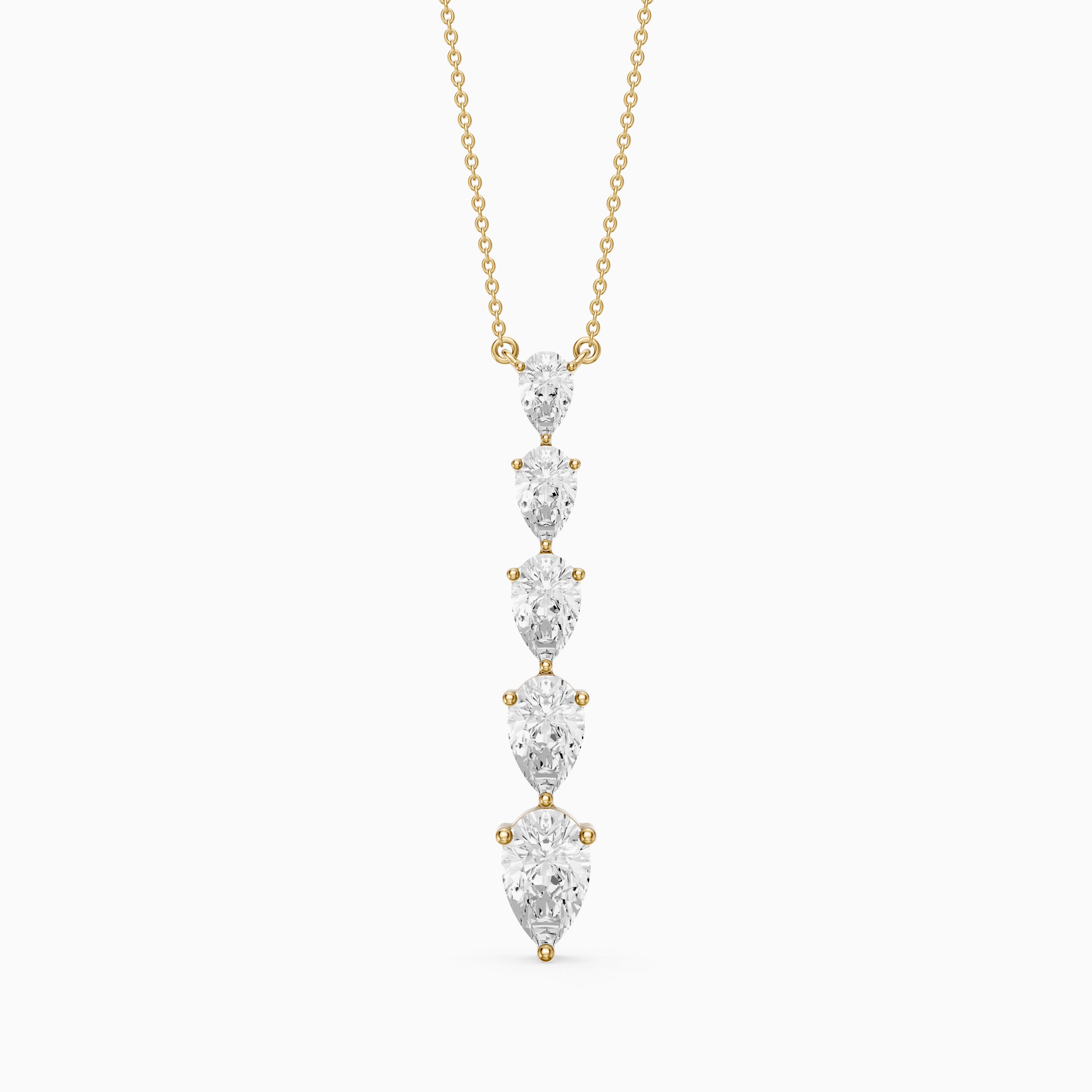 Elena Graduated Pear Shape Lab Grown Diamond Necklace