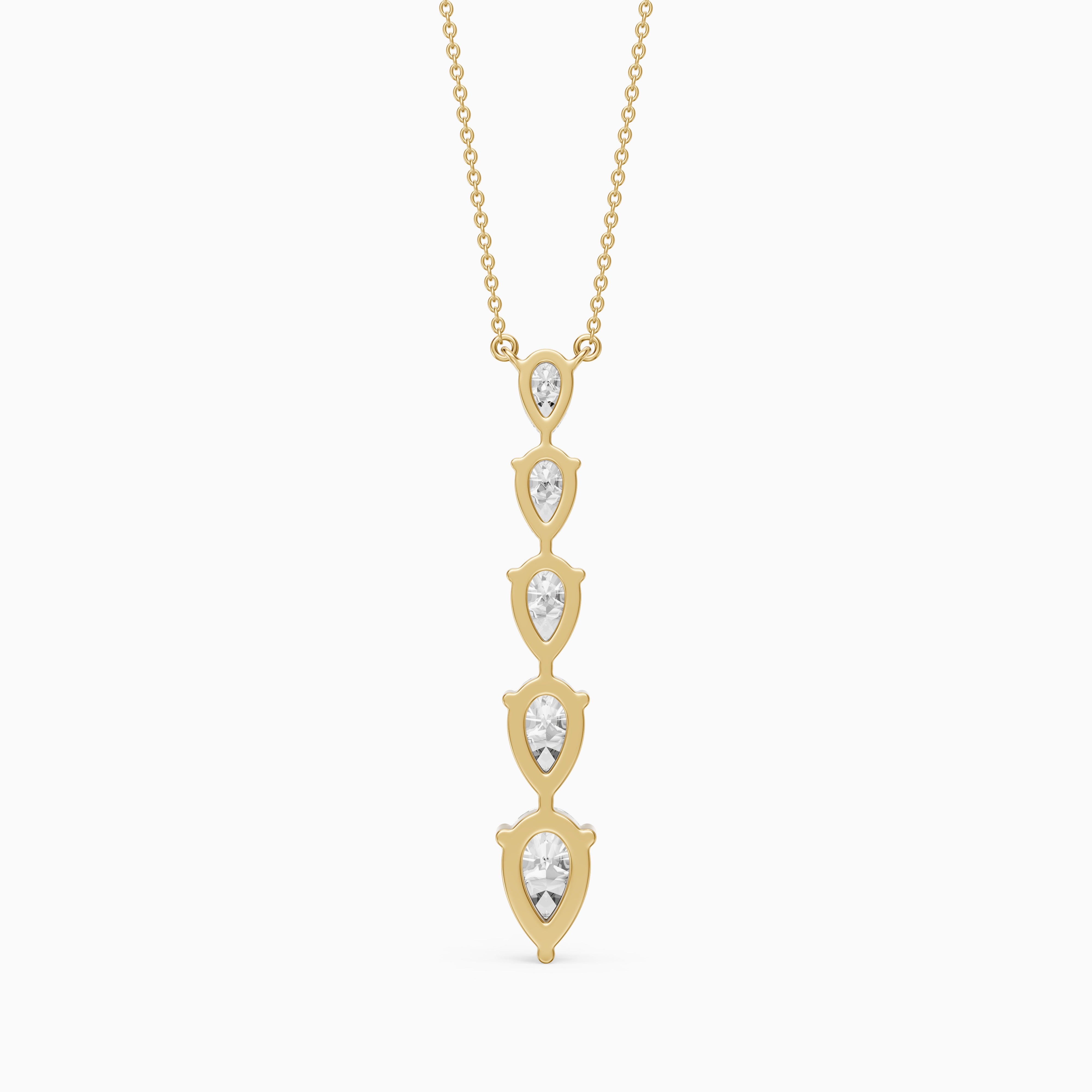 Elena Graduated Pear Shape Lab Grown Diamond Necklace