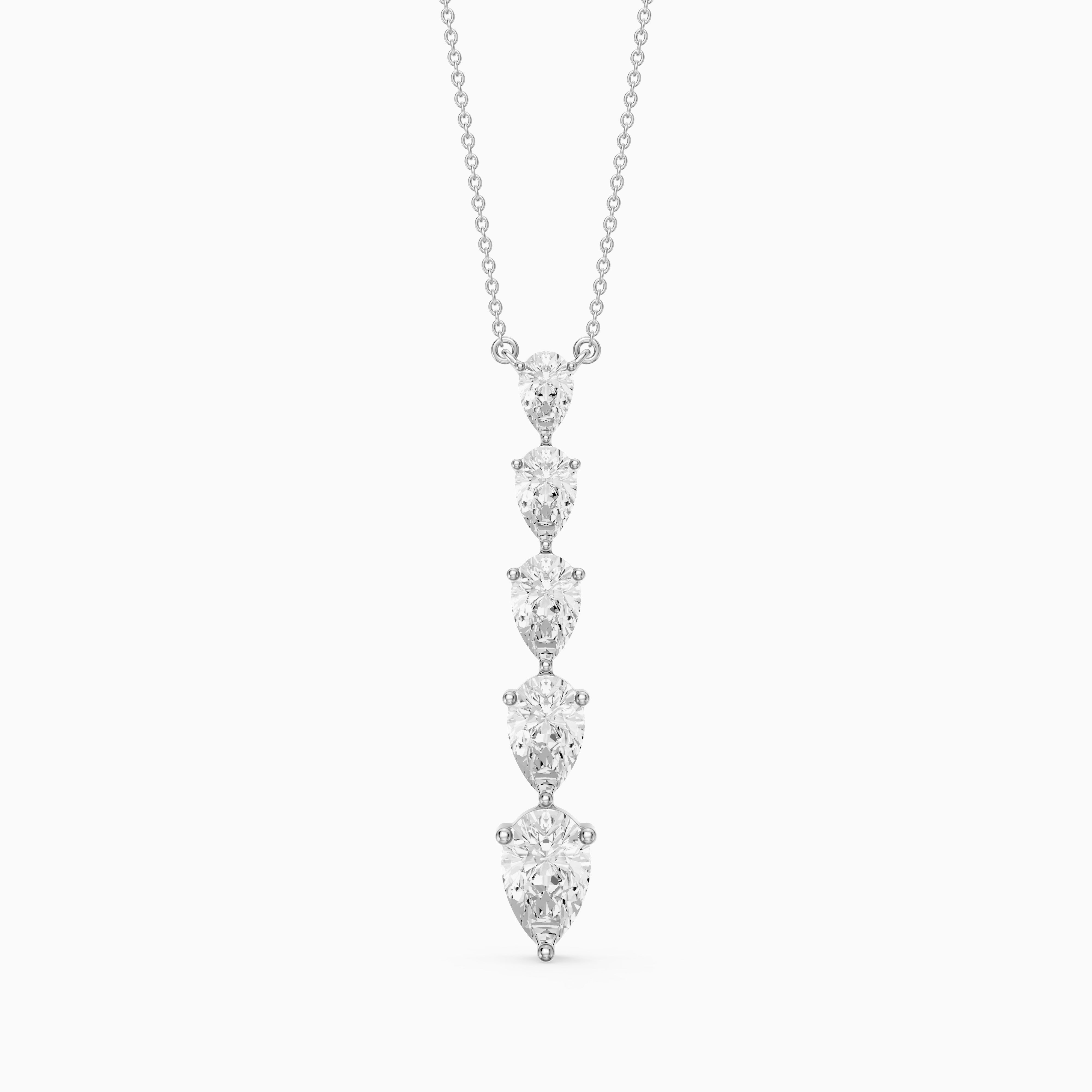Elena Graduated Pear Shape Lab Grown Diamond Necklace