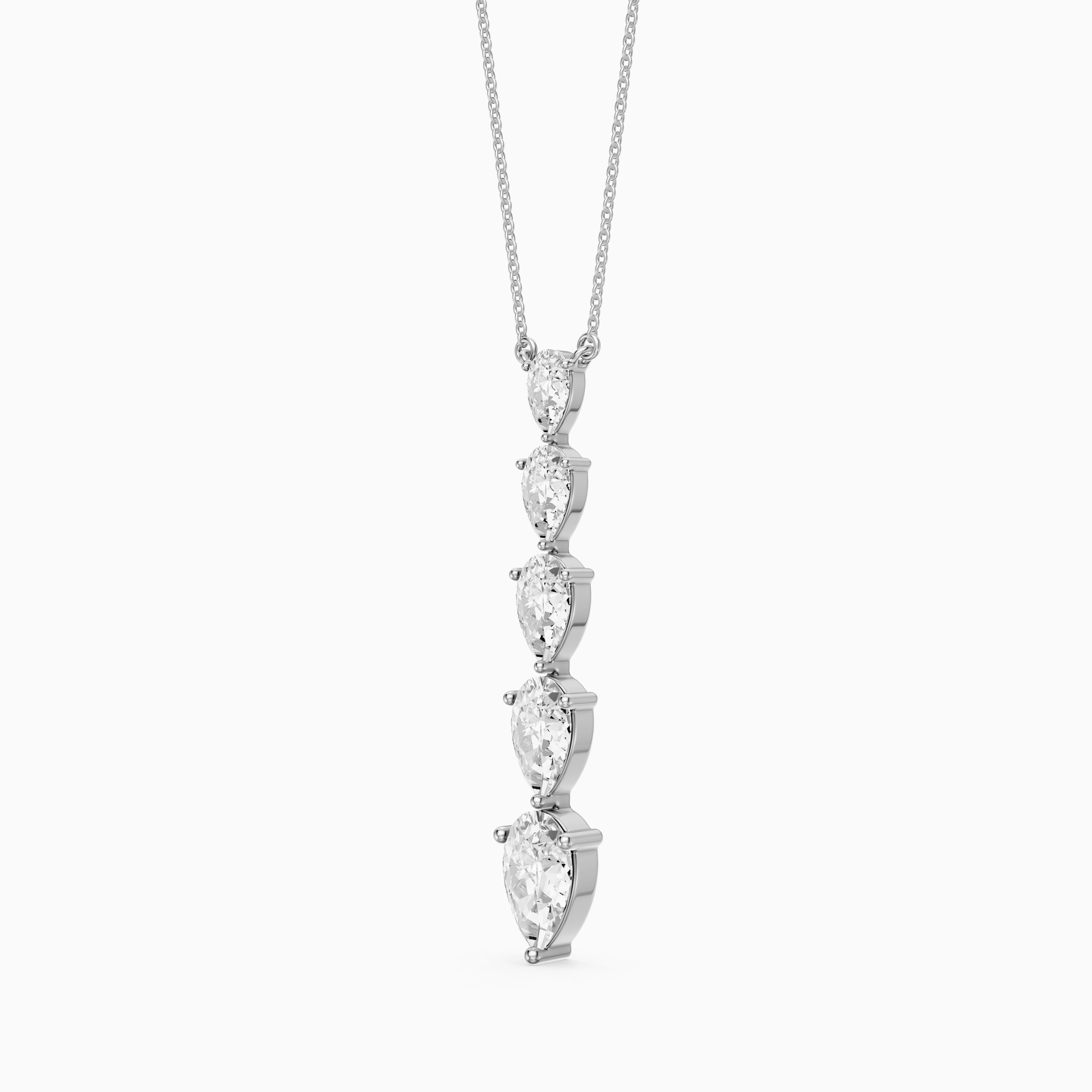 Elena Graduated Pear Shape Lab Grown Diamond Necklace