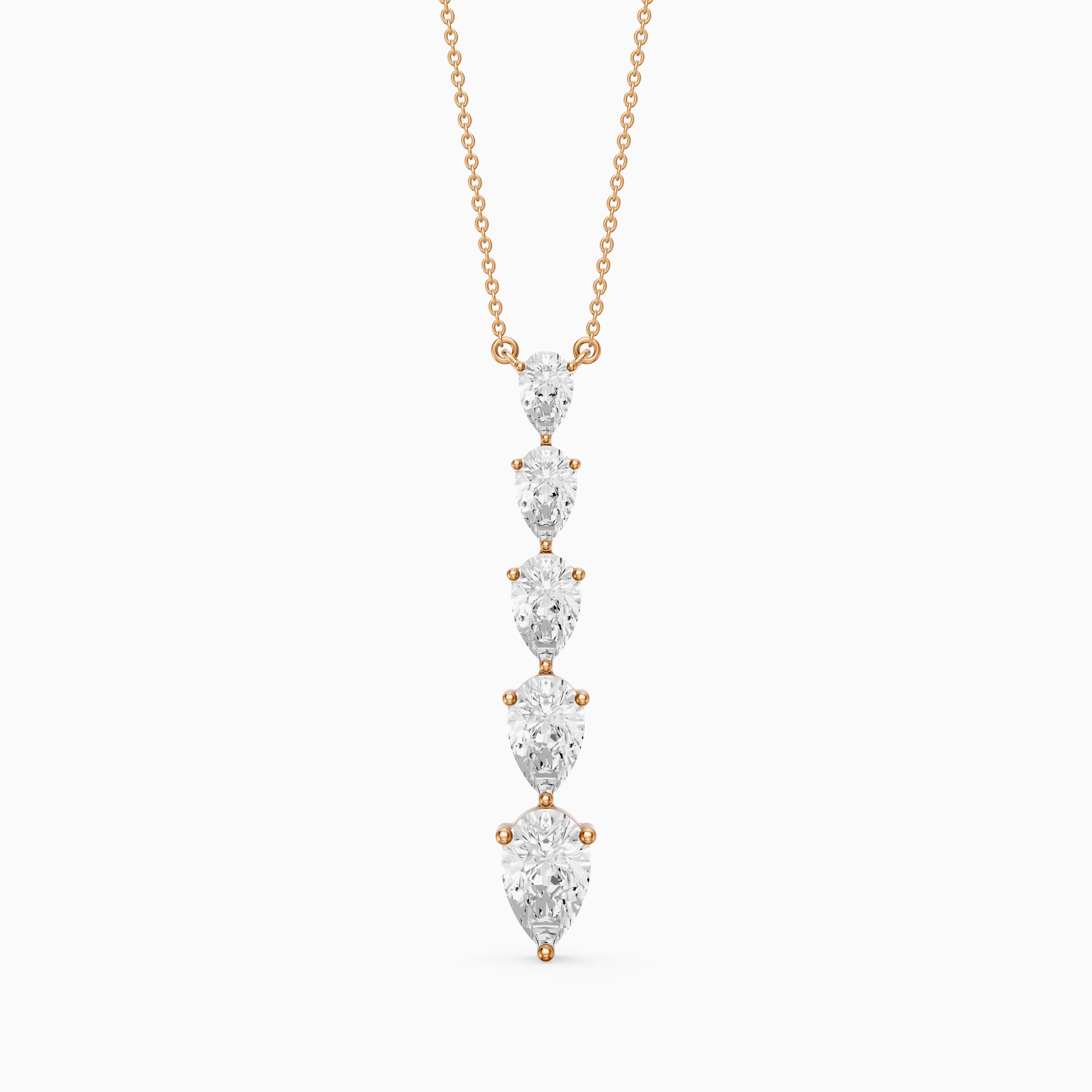 Elena Graduated Pear Shape Lab Grown Diamond Necklace