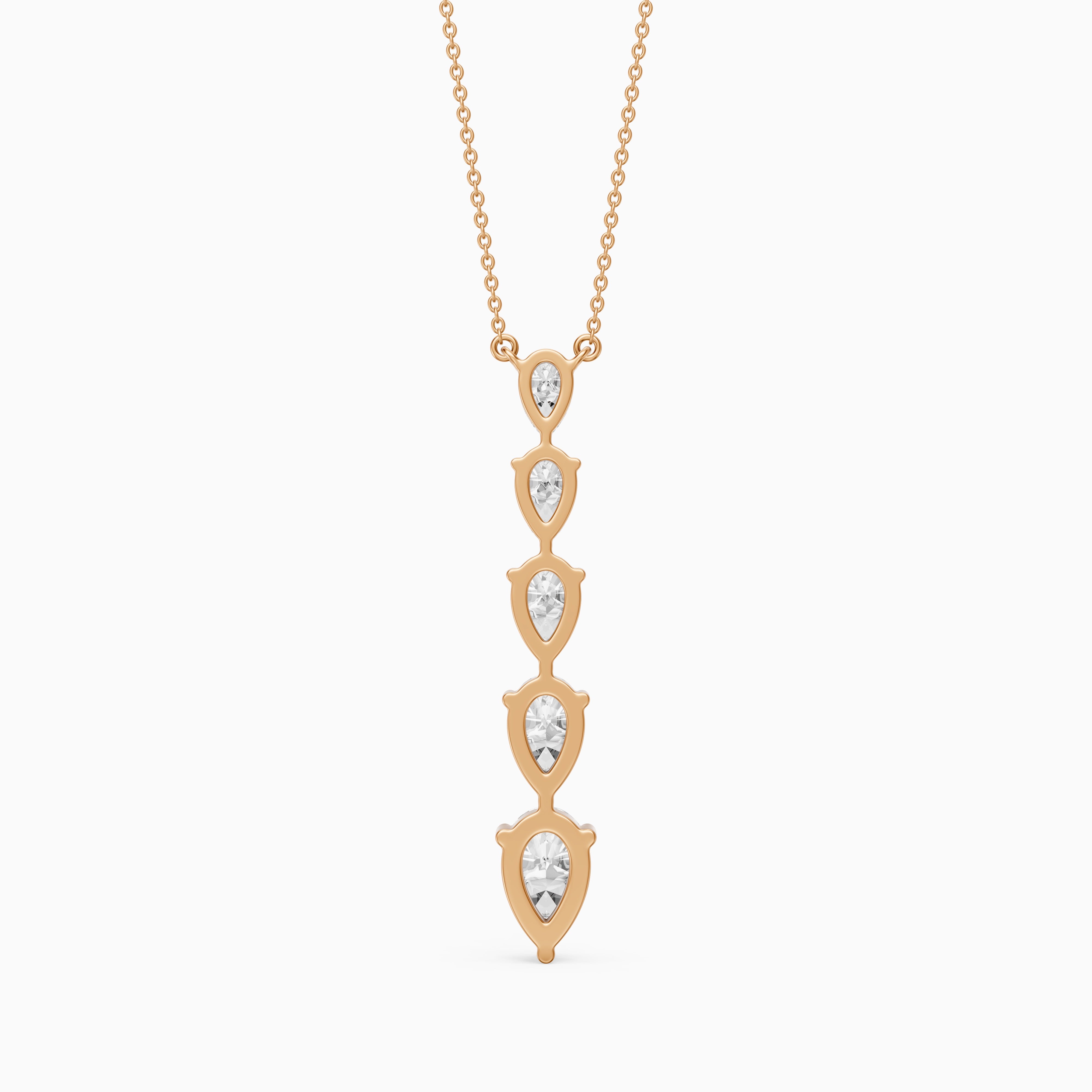 Elena Graduated Pear Shape Lab Grown Diamond Necklace