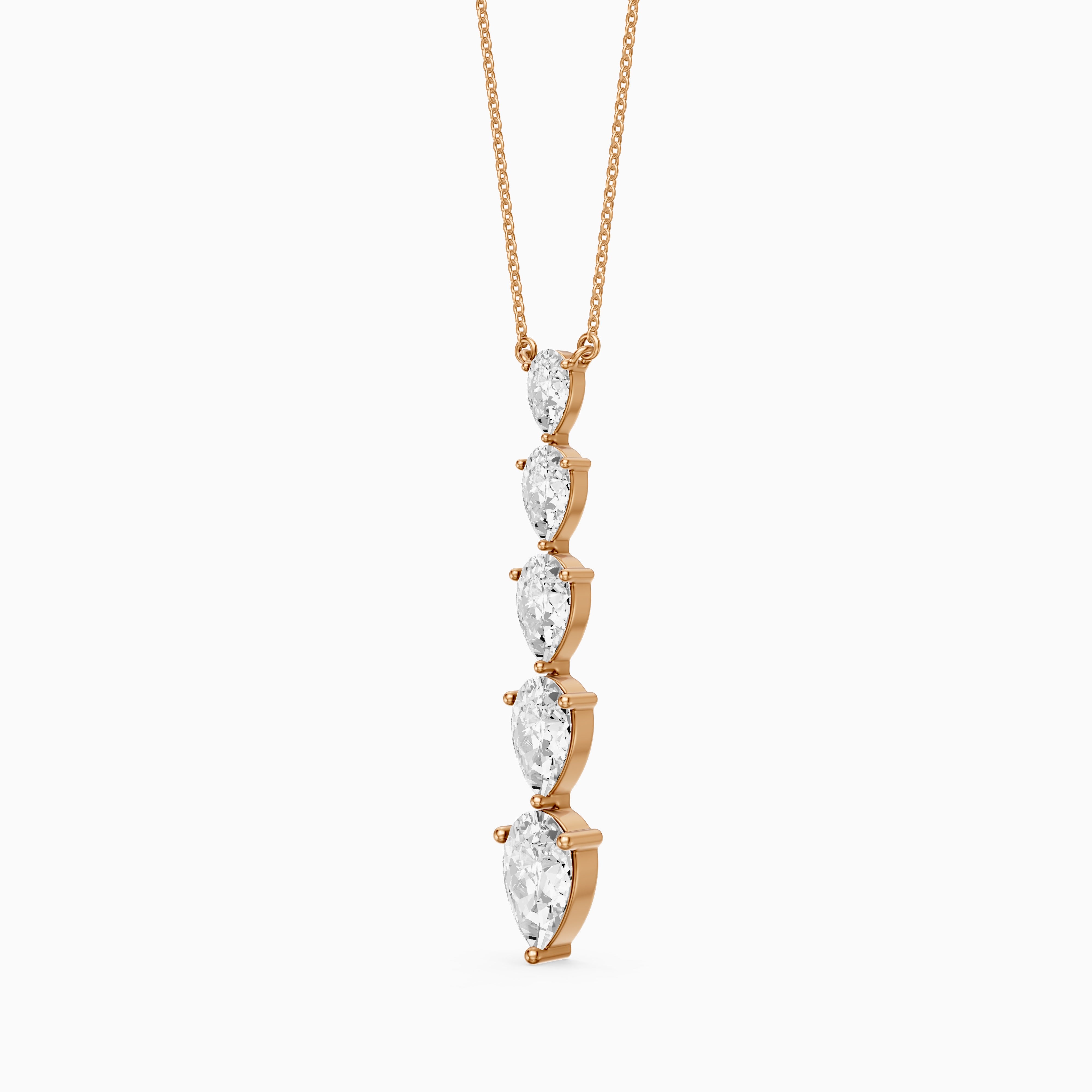Elena Graduated Pear Shape Lab Grown Diamond Necklace